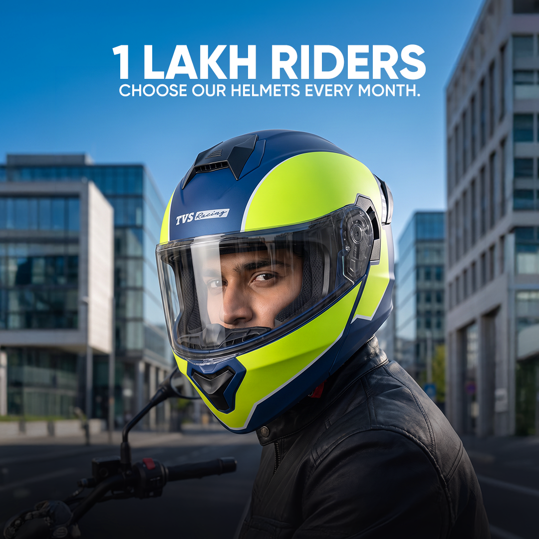 TVS Racing SuperPose Smoked Dual Visor Flip Up Modular Helmet for Men and Women, ISI DOT Certified, ABS Shell, Quick Release Visor, Lightweight, Ventilated, Open Face to Full Face