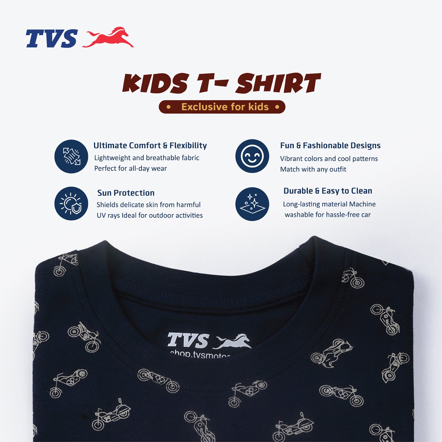 TVS Kids T-shirt - Soft, Comfortable, and Perfect for Playtime