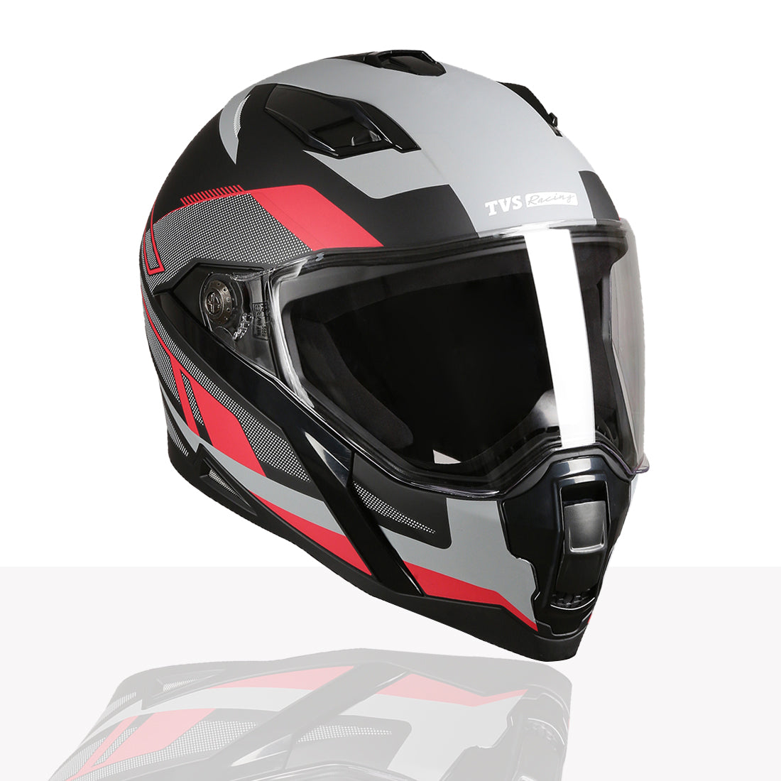 TVS Racing Anti Matter Full Face Helmet for Bike & Motorcycle Riders-DOT & ISI Certified-Lightweight ABS Shell, UV Resistant-Ventilated Comfort Liner, Quick-Release Visor & Chin Strap