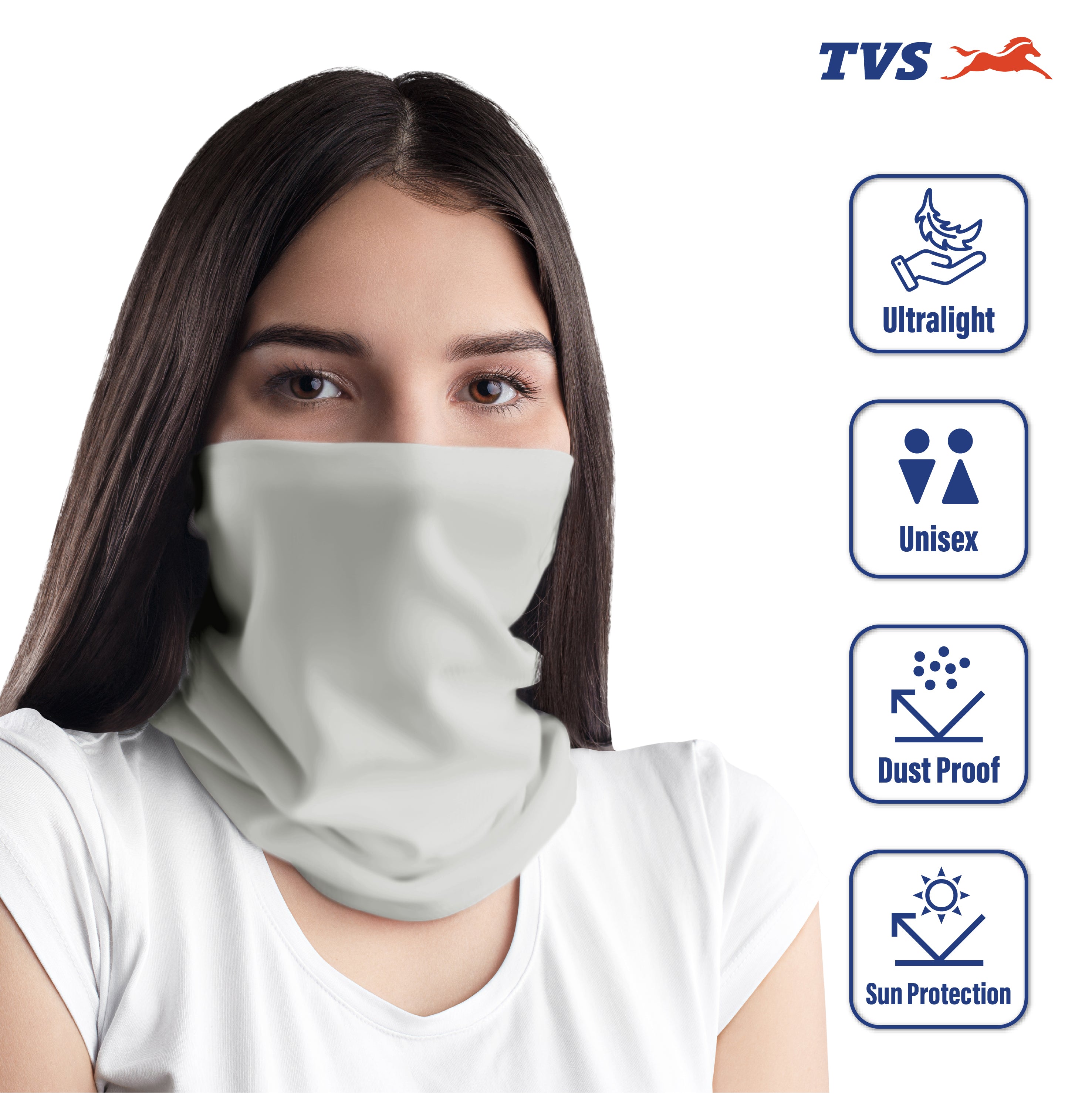 TVS Neck Gaiter Eco Black Grey - Comfort Protection