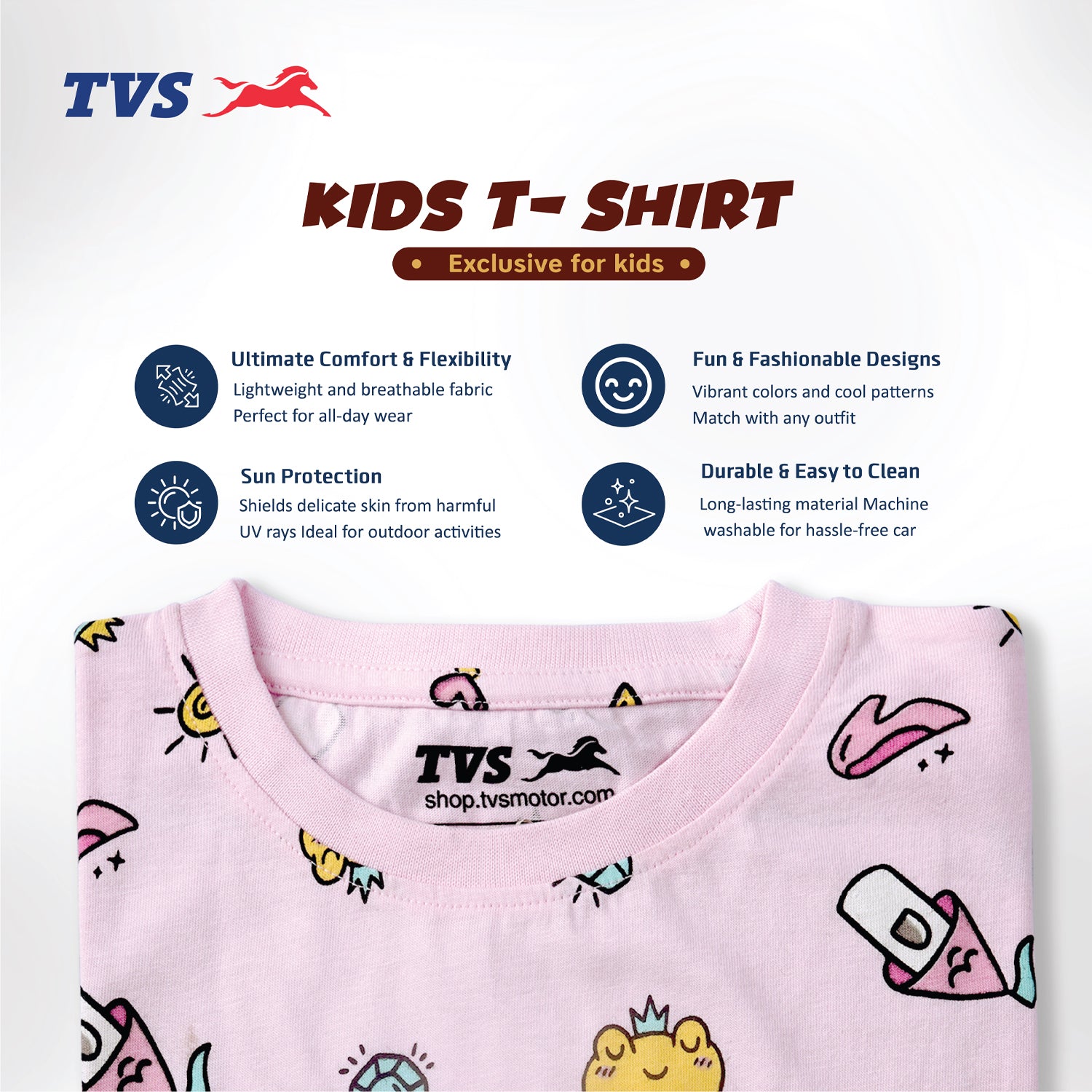 TVS Kids T-shirt - Soft, Comfortable, and Perfect for Playtime