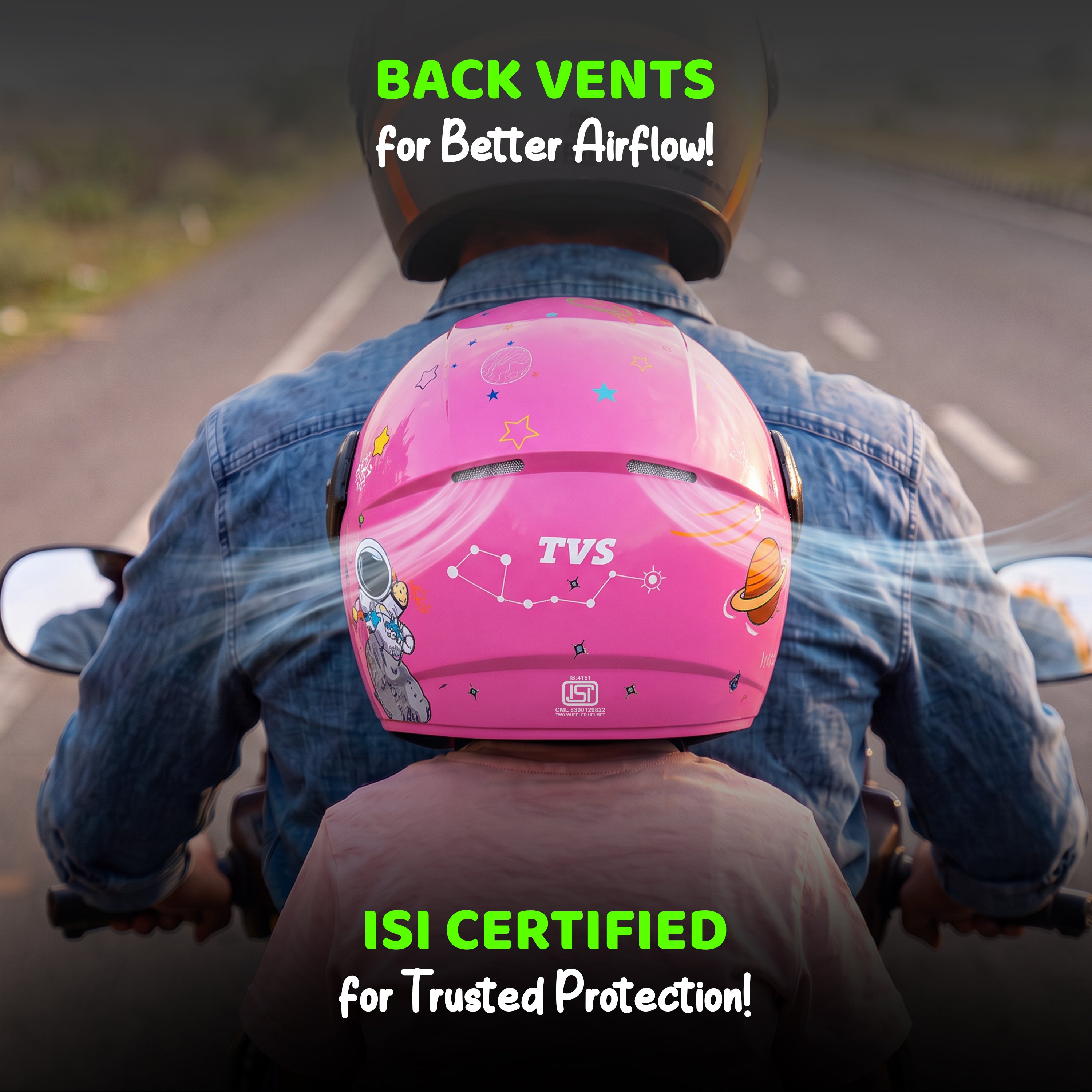 TVS Astro Kids Open Face Helmet – Lightweight, ISI Certified, Comfortable & Durable Helmet for Kids
