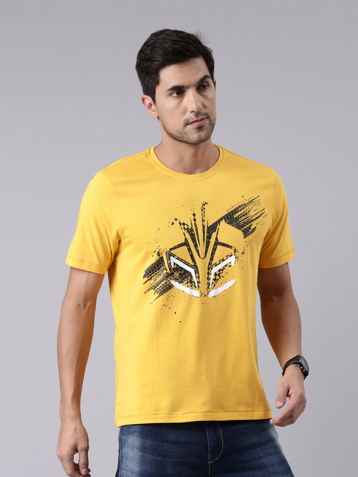 TVS Racing Fury Yellow Cyborg Crew neck T Shirt