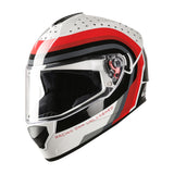 TVS Racing Phantom Series Full Face Dual Visor Helmet for Men | Premium Bike Helmets with ABS Shell, UV Paint | Quick Release System | Aerodynamic Design | DOT & ISI Certified (White)