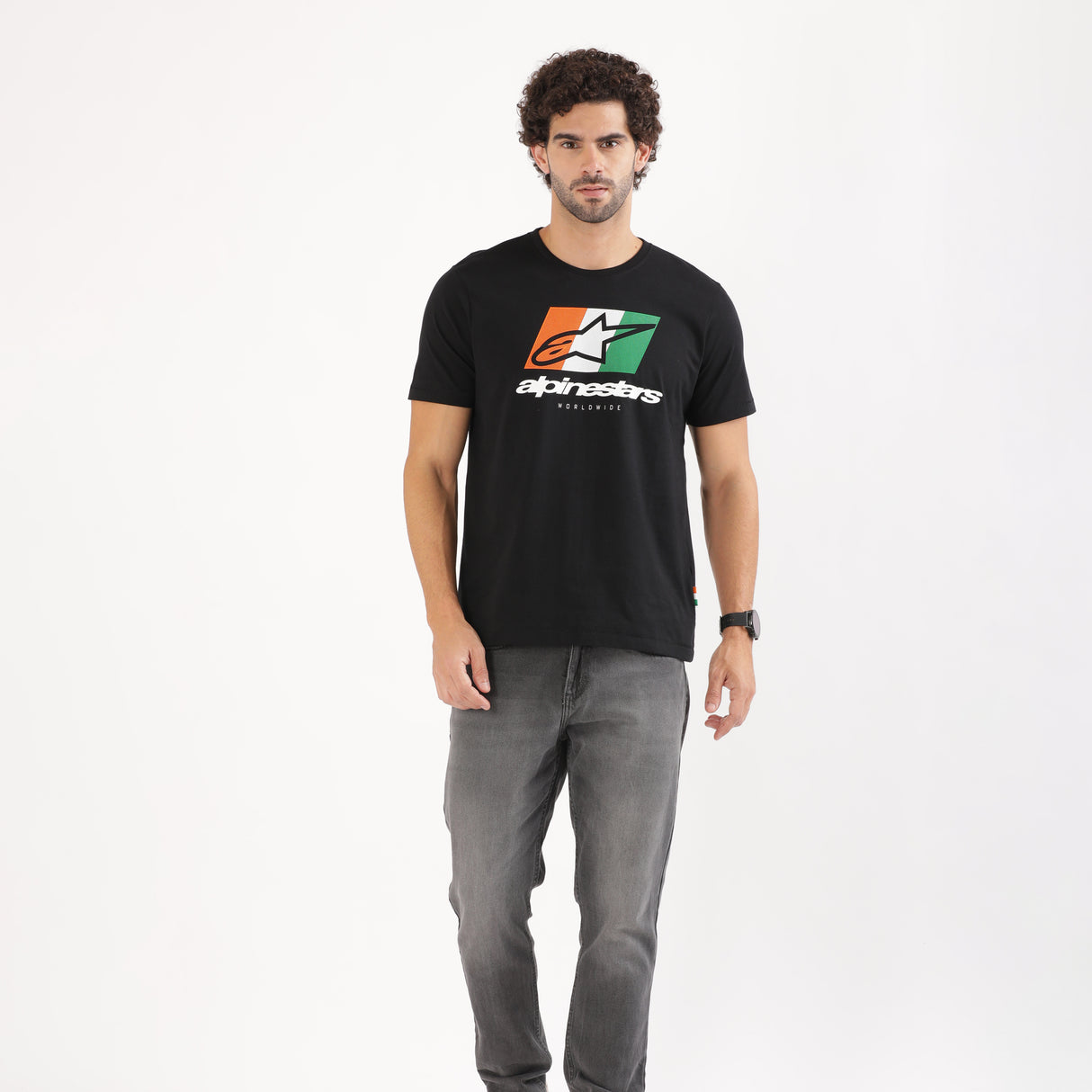 TVS Racing x Alpinestars Crew Neck T-Shirt-100% Soft Combed Cotton, Breathable & Anti-Microbial Fabric, Non-PVC Print, No-Chafe Skin-Friendly Comfort for Racing & Casual Everyday Wear