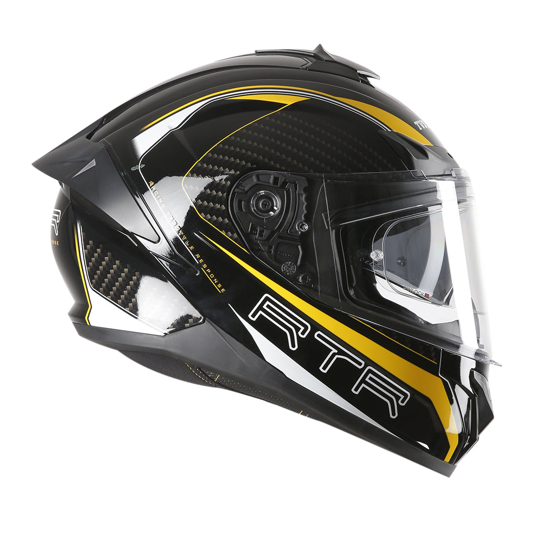 TVS Racing Hurricane Series Full Face Dual Visor Helmet for Men | Premium Bike Helmets with ABS Shell, UV Paint | Quick Release System | Aerodynamic Design | ECE, DOT & ISI Certified (Yellow)