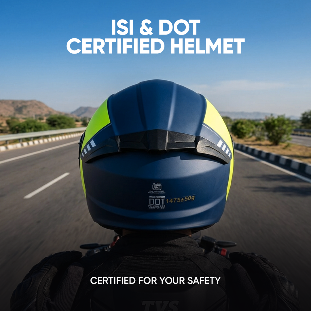TVS Racing SuperPose Smoked Dual Visor Flip Up Modular Helmet for Men and Women, ISI DOT Certified, ABS Shell, Quick Release Visor, Lightweight, Ventilated, Open Face to Full Face