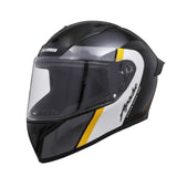 TVS Apache Full Face helmet - Color: Black, White & Yellow Strip