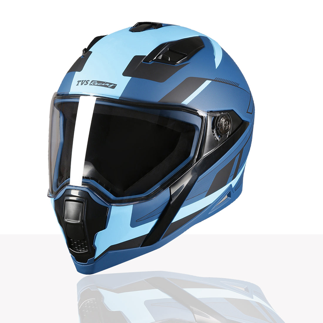 TVS Racing Anti Matter Full Face Helmet for Bike & Motorcycle Riders-DOT & ISI Certified-Lightweight ABS Shell, UV Resistant-Ventilated Comfort Liner, Quick-Release Visor & Chin Strap