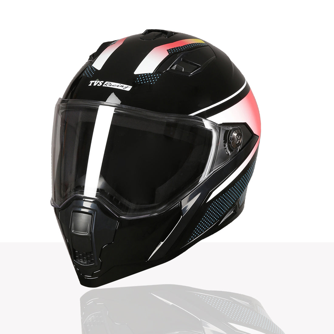 TVS Racing Anti Matter Full Face Helmet for Bike & Motorcycle Riders-DOT & ISI Certified-Lightweight ABS Shell, UV Resistant-Ventilated Comfort Liner, Quick-Release Visor & Chin Strap