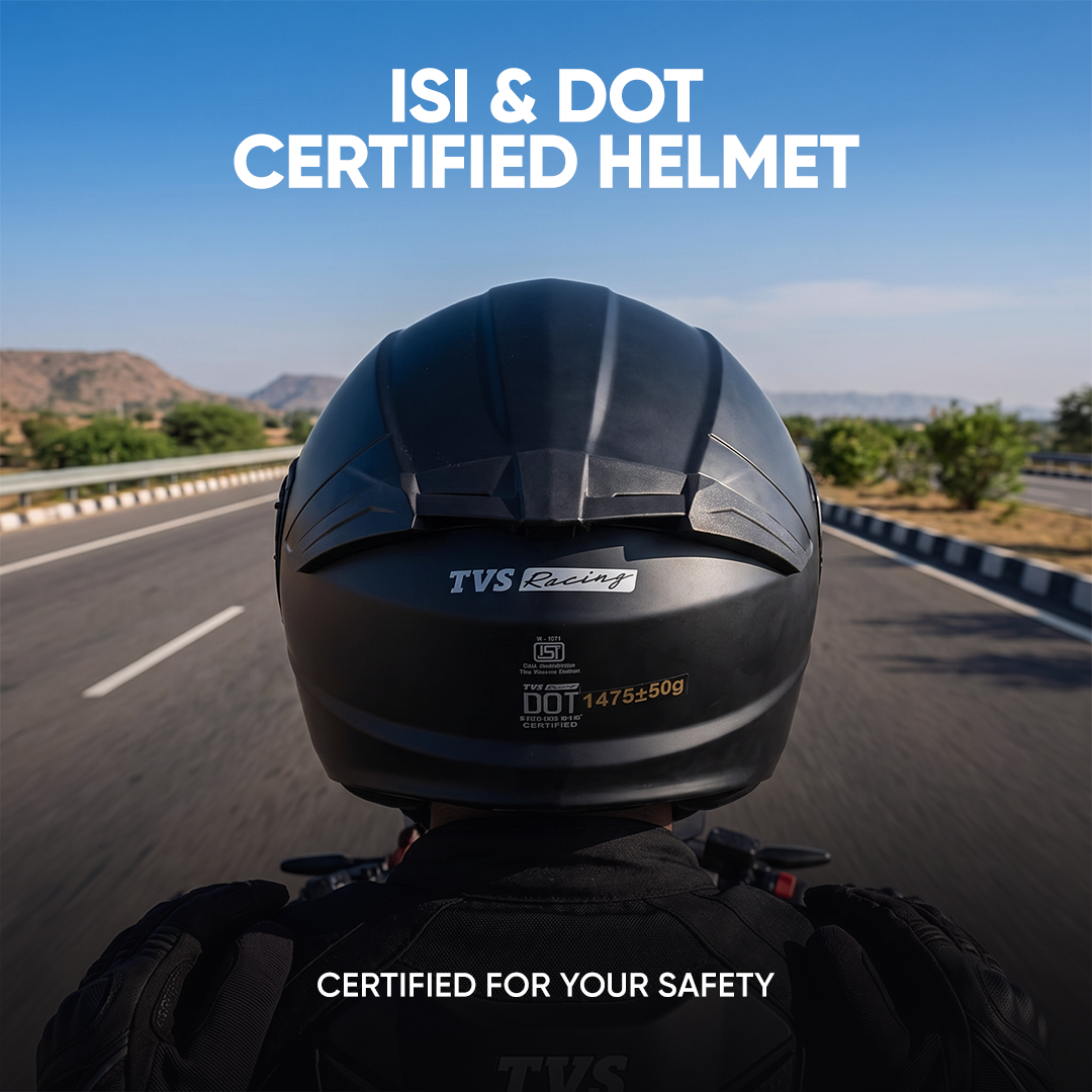 TVS Racing SuperPose Smoked Dual Visor Flip Up Modular Helmet for Men and Women, ISI DOT Certified, ABS Shell, Quick Release Visor, Lightweight, Ventilated, Open Face to Full Face