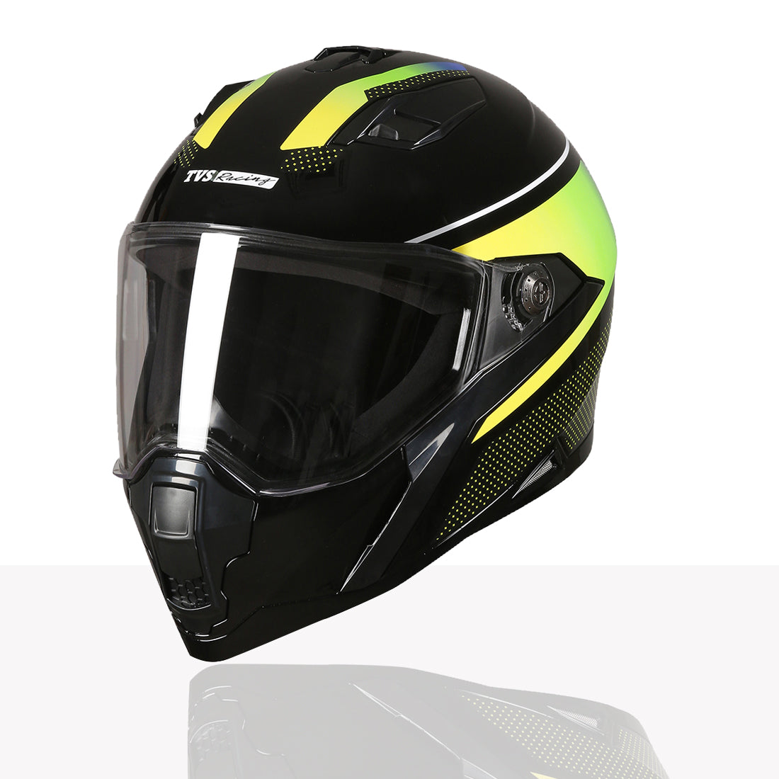 TVS Racing Anti Matter Full Face Helmet for Bike & Motorcycle Riders-DOT & ISI Certified-Lightweight ABS Shell, UV Resistant-Ventilated Comfort Liner, Quick-Release Visor & Chin Strap