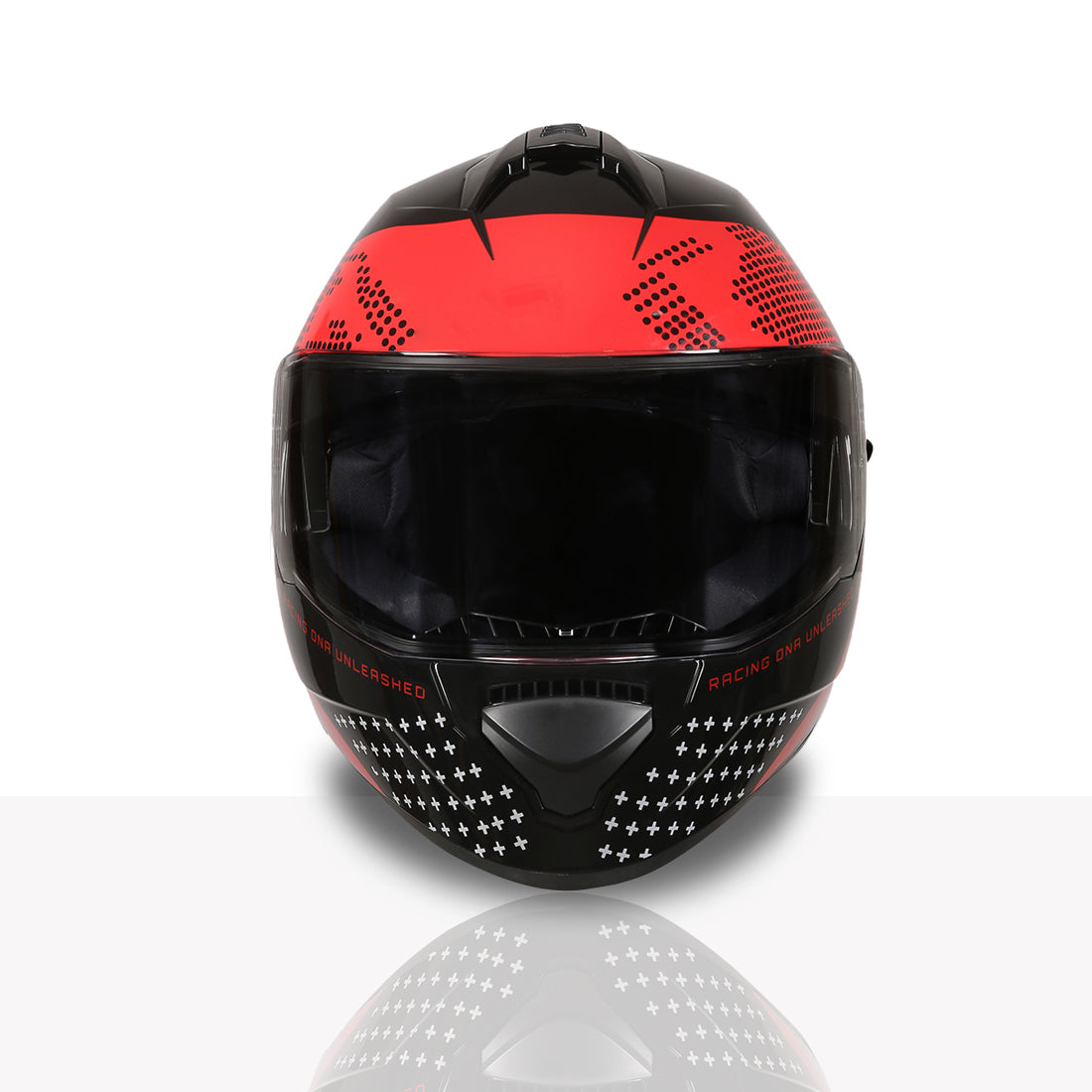 TVS Racing Phantom Series Full Face Dual Visor Helmet for Men | Premium Bike Helmets with ABS Shell, UV Paint | Quick Release System | Aerodynamic Design | DOT & ISI Certified (Black V1)