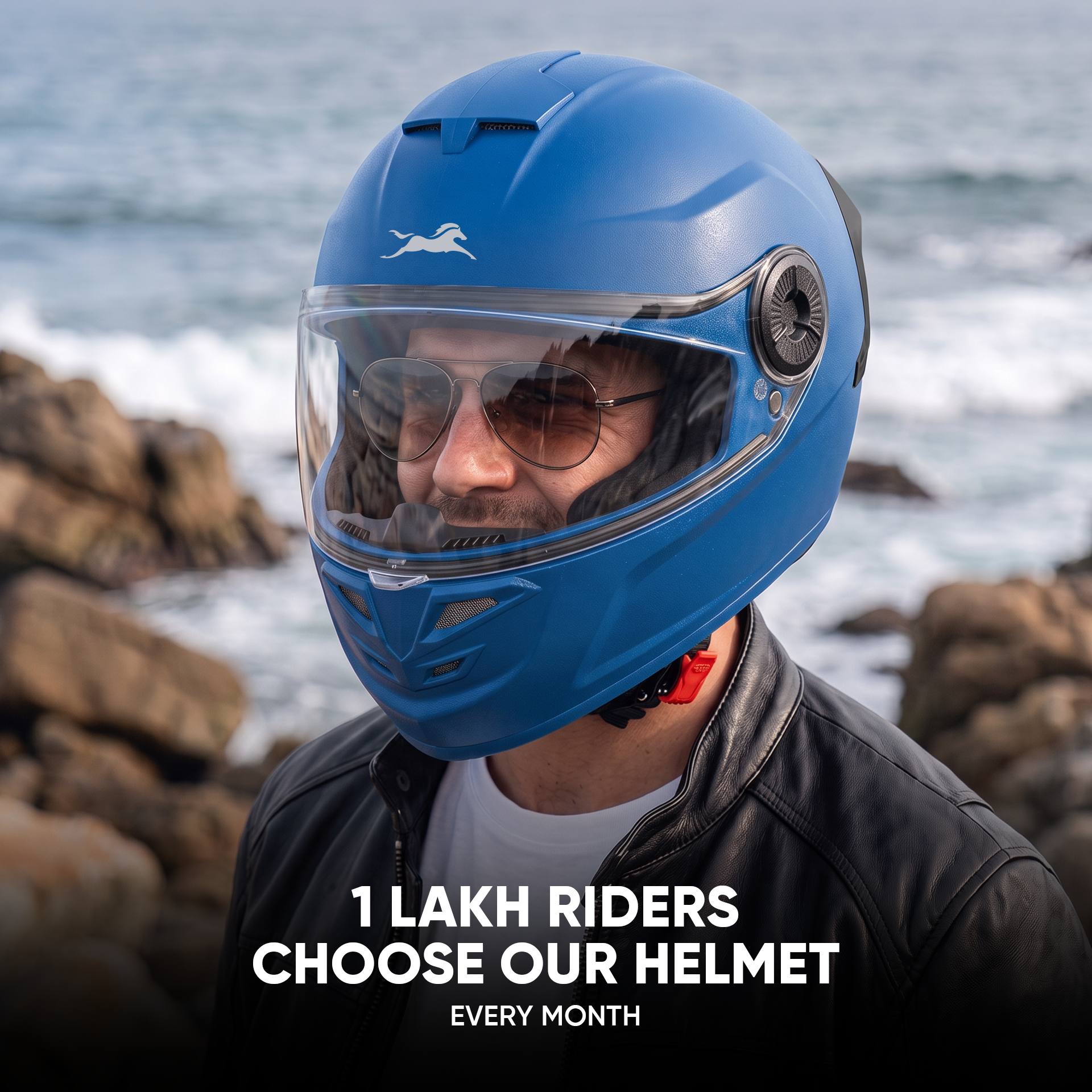 TVS Arc Full Face Matte Finish Helmet for Men & Women, ISI Certified and Lightweight ABS Shell with Clear Scratch-Resistant Visor
