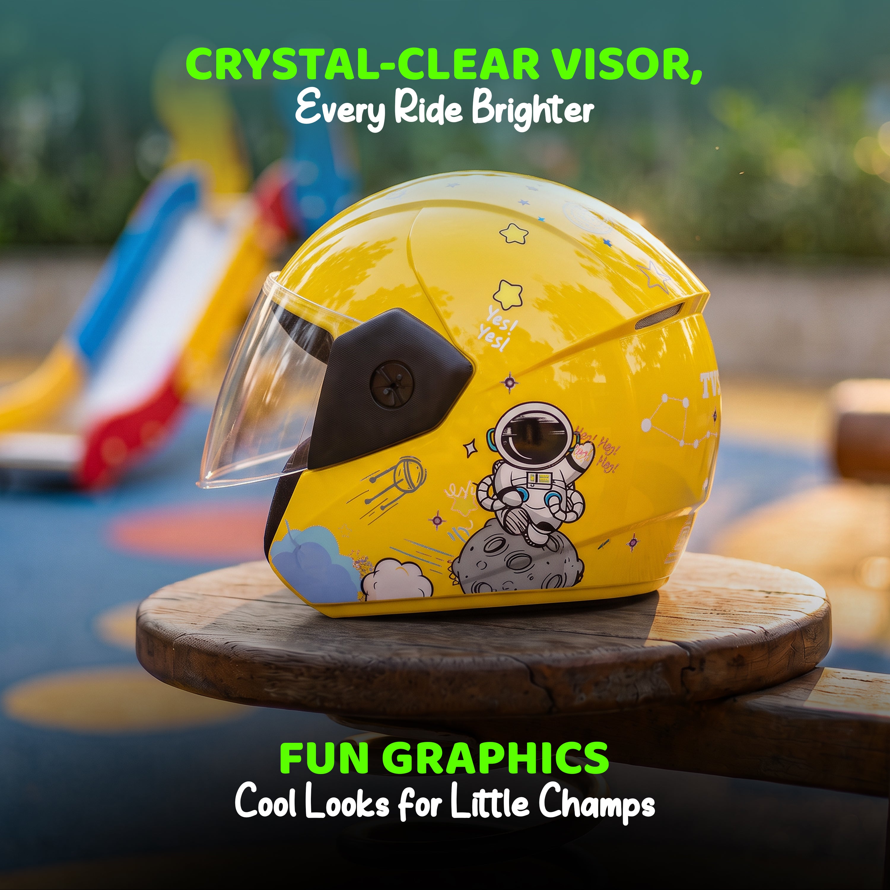 TVS Astro Kids Open Face Helmet – Lightweight, ISI Certified, Comfortable & Durable Helmet for Kids