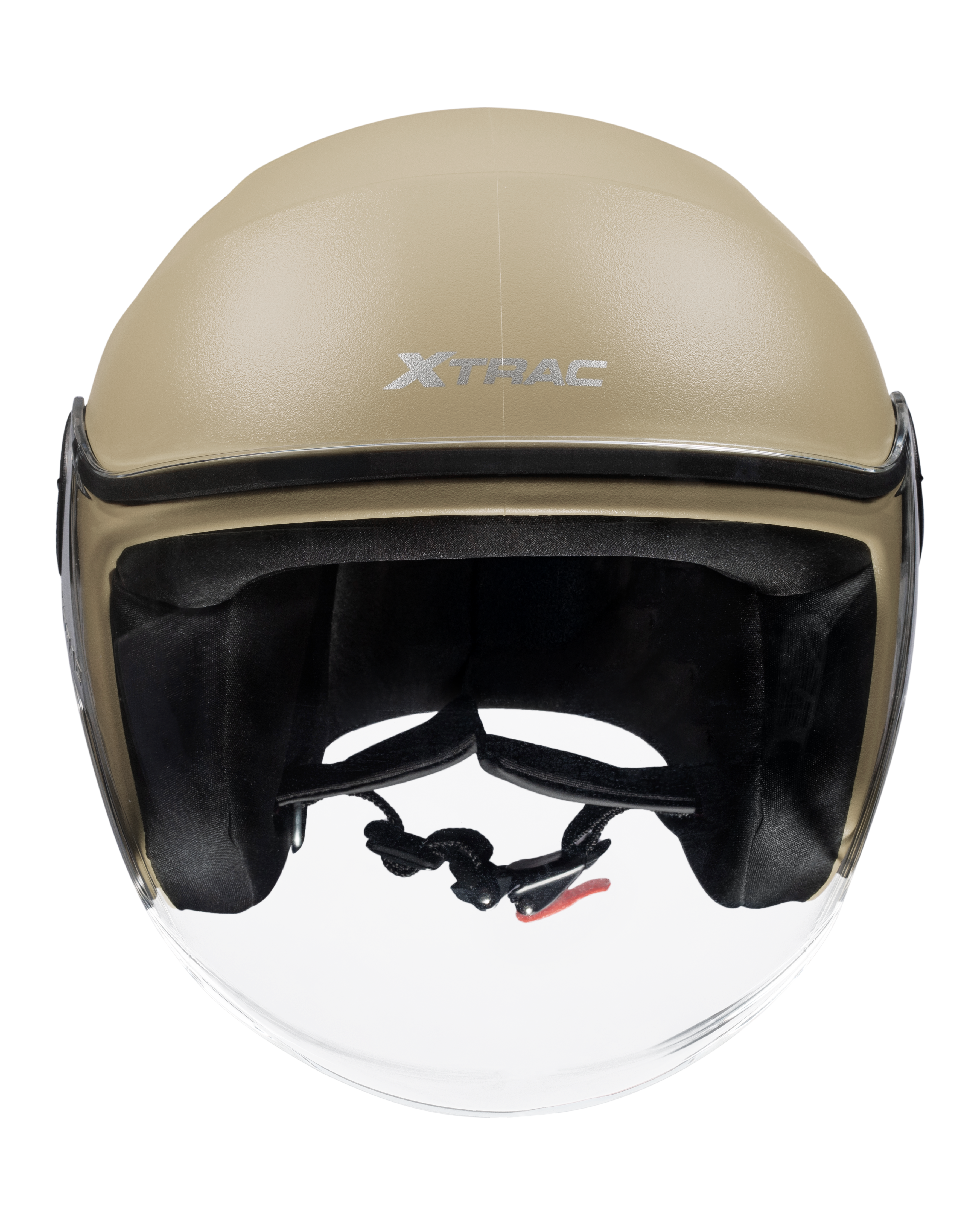 Xtrac Ace Open Face Helmet – ISI Certified Half Face Bike Helmet with ABS Shell, Clear Visor & Comfortable Padding