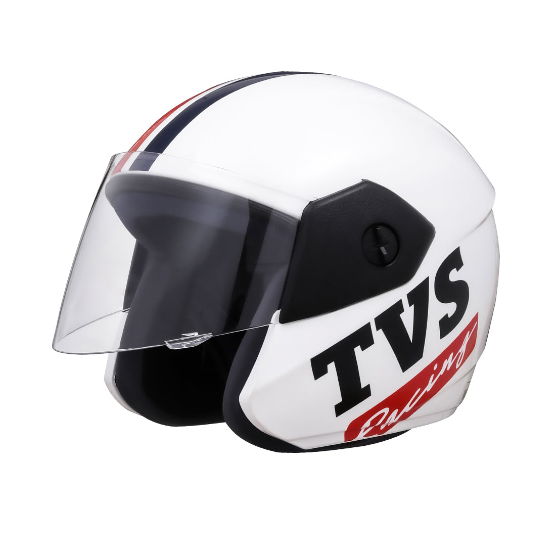 TVS Racing Kids Half Face Helmet, Color: White - ISI Certified