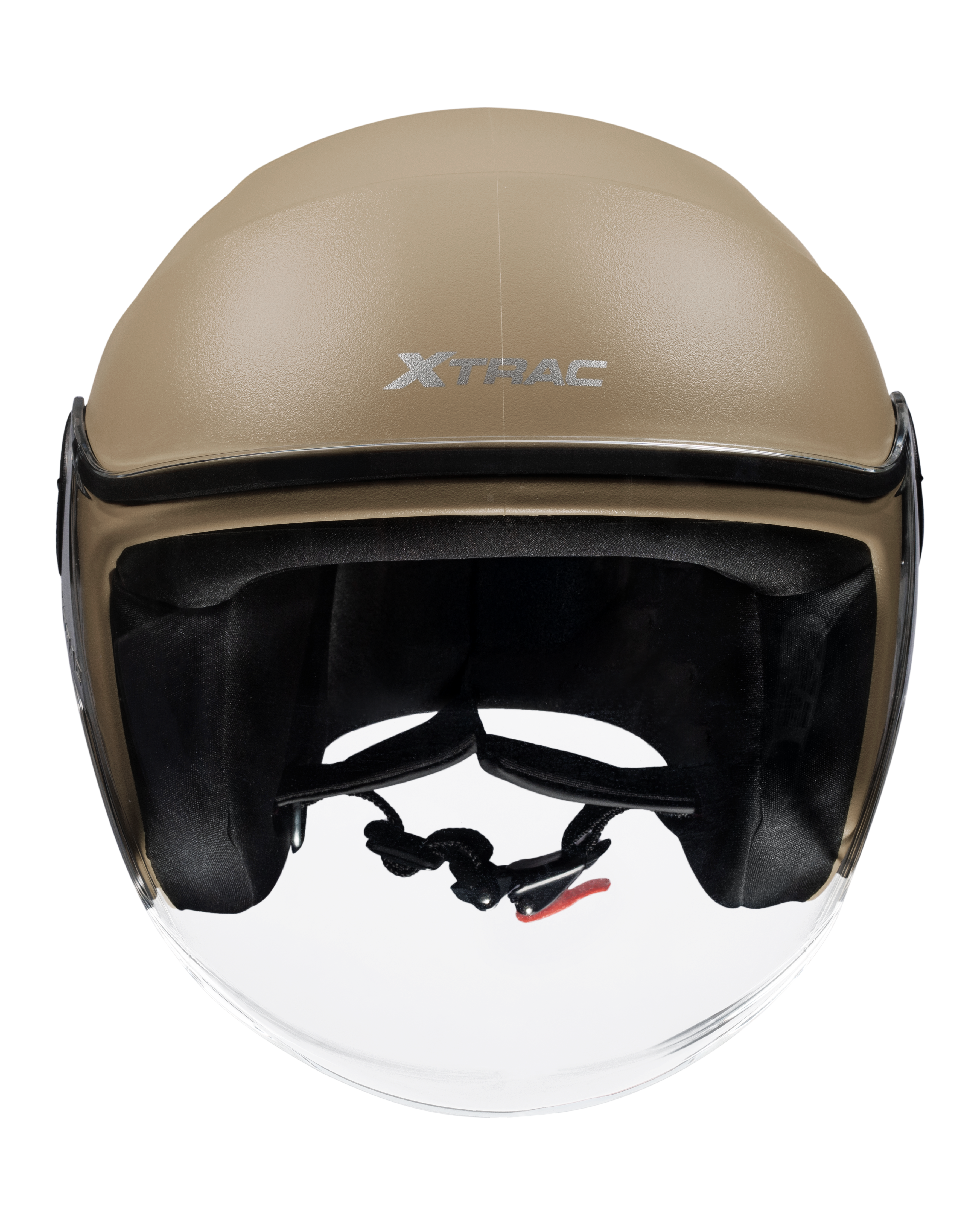 Xtrac Ace Open Face Helmet – ISI Certified Half Face Bike Helmet with ABS Shell, Clear Visor & Comfortable Padding