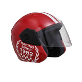 TVS Racing Kids Half Face Helmet, Color: Red - ISI Certified