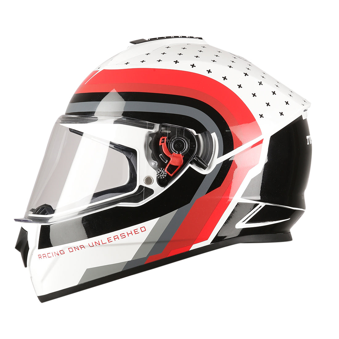 TVS Racing Phantom Series Full Face Dual Visor Helmet for Men | Premium Bike Helmets with ABS Shell, UV Paint | Quick Release System | Aerodynamic Design | DOT & ISI Certified (White)