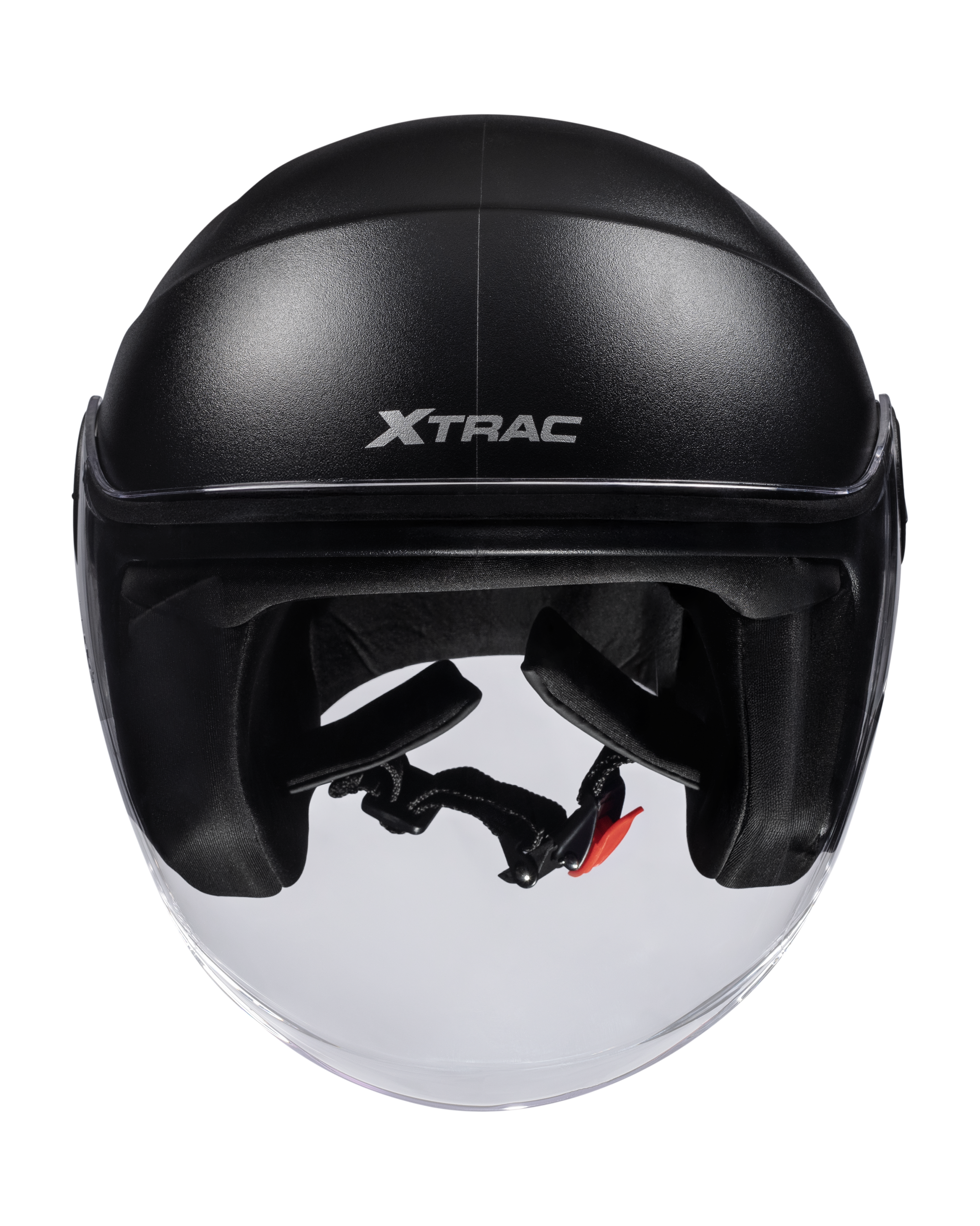 Xtrac Ace Open Face Helmet – ISI Certified Half Face Bike Helmet with ABS Shell, Clear Visor & Comfortable Padding