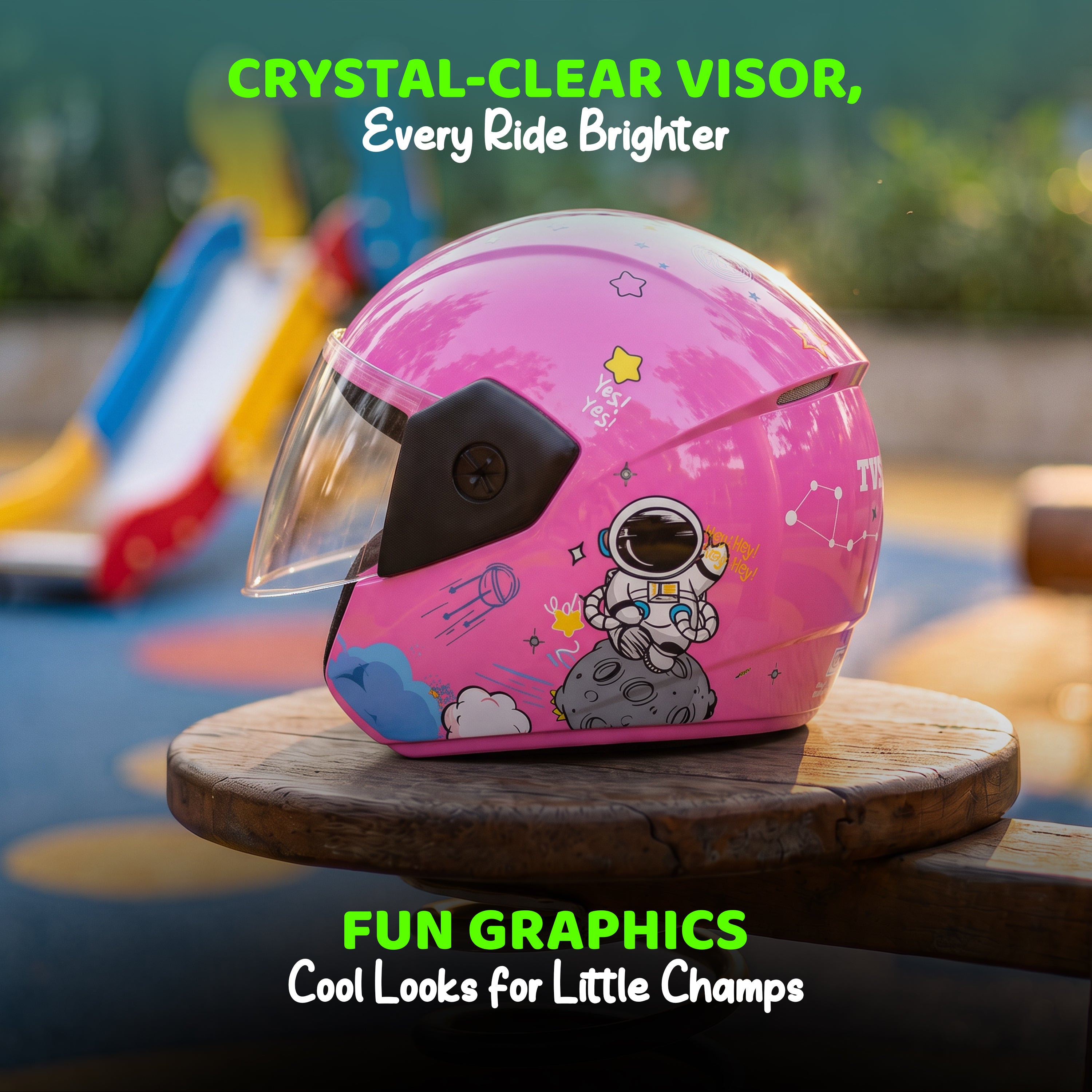 TVS Astro Kids Open Face Helmet – Lightweight, ISI Certified, Comfortable & Durable Helmet for Kids