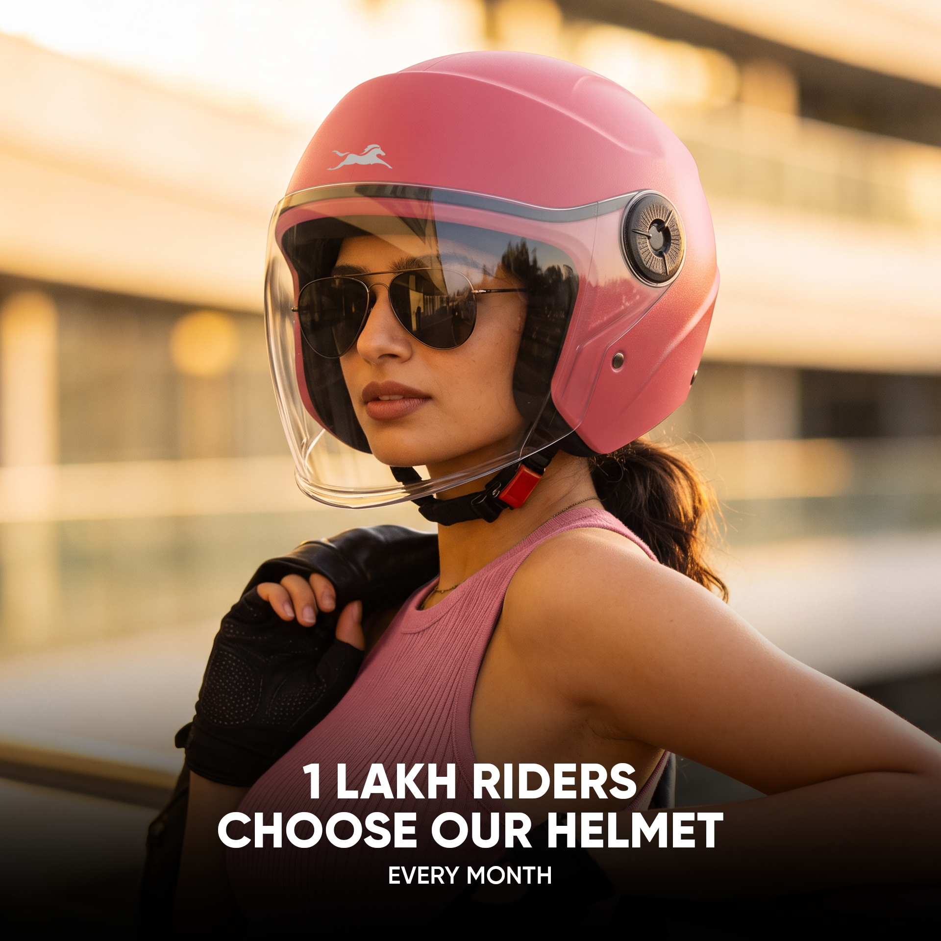 TVS Ace ISI Certified Open Face Matte Finish Helmet with Full Coverage Visor for Men and Women | Available in Eight Colors