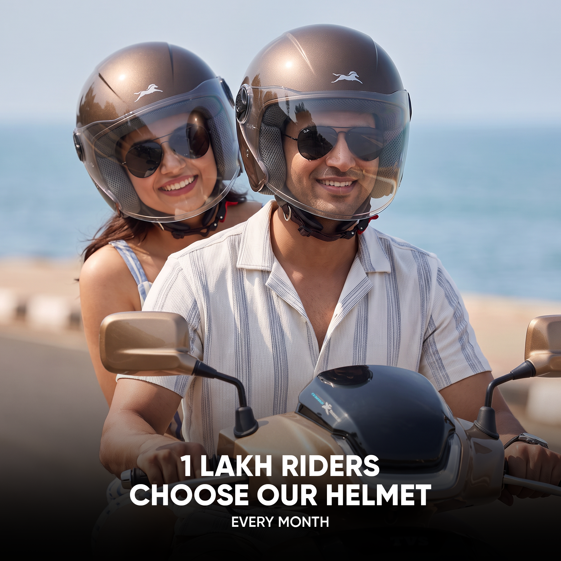 TVS iQube Open Face Helmet | ISI Certified, Lightweight & Comfortable Design