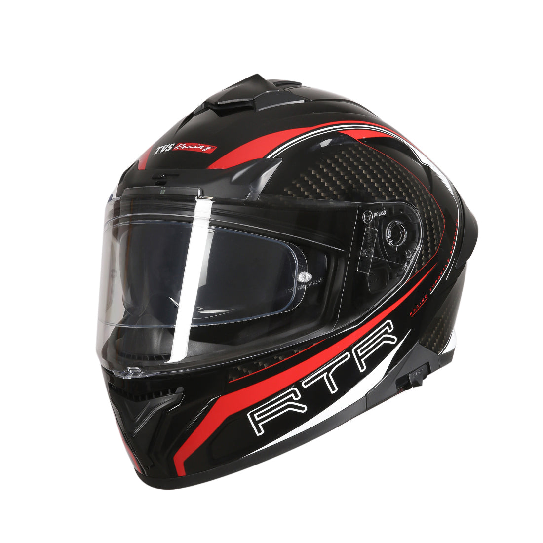 TVS Racing Hurricane Series Full Face Dual Visor Helmet for Men | Premium Bike Helmets with ABS Shell, UV Paint | Quick Release System | Aerodynamic Design | ECE, DOT & ISI Certified (Red)