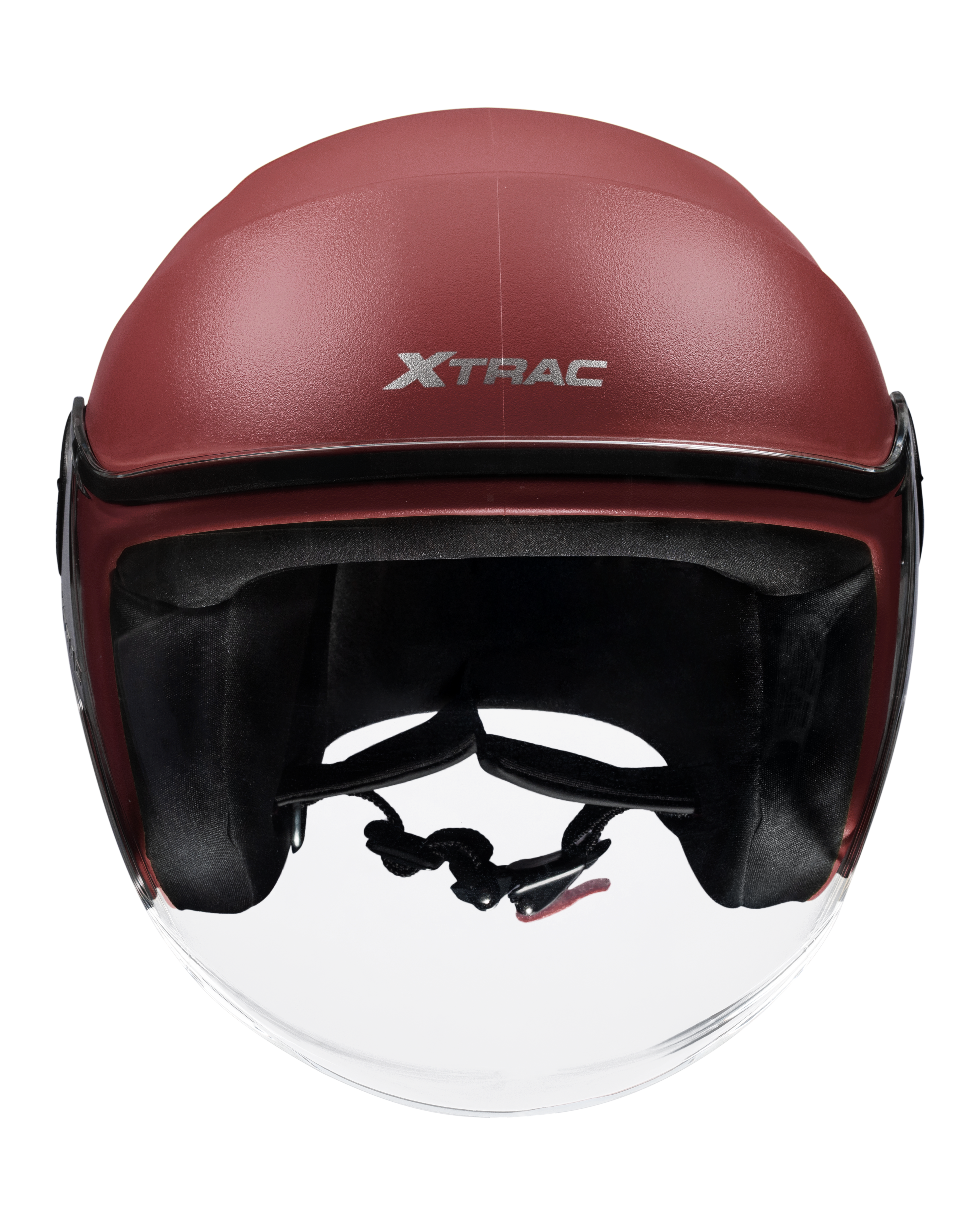 Xtrac Ace Open Face Helmet – ISI Certified Half Face Bike Helmet with ABS Shell, Clear Visor & Comfortable Padding