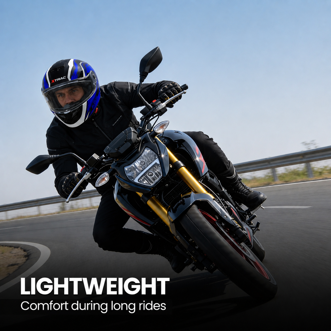 Xtrac Arc Full Face Graphic Helmet | ISI Certified | Lightweight Design, Quick Release Chin Strap