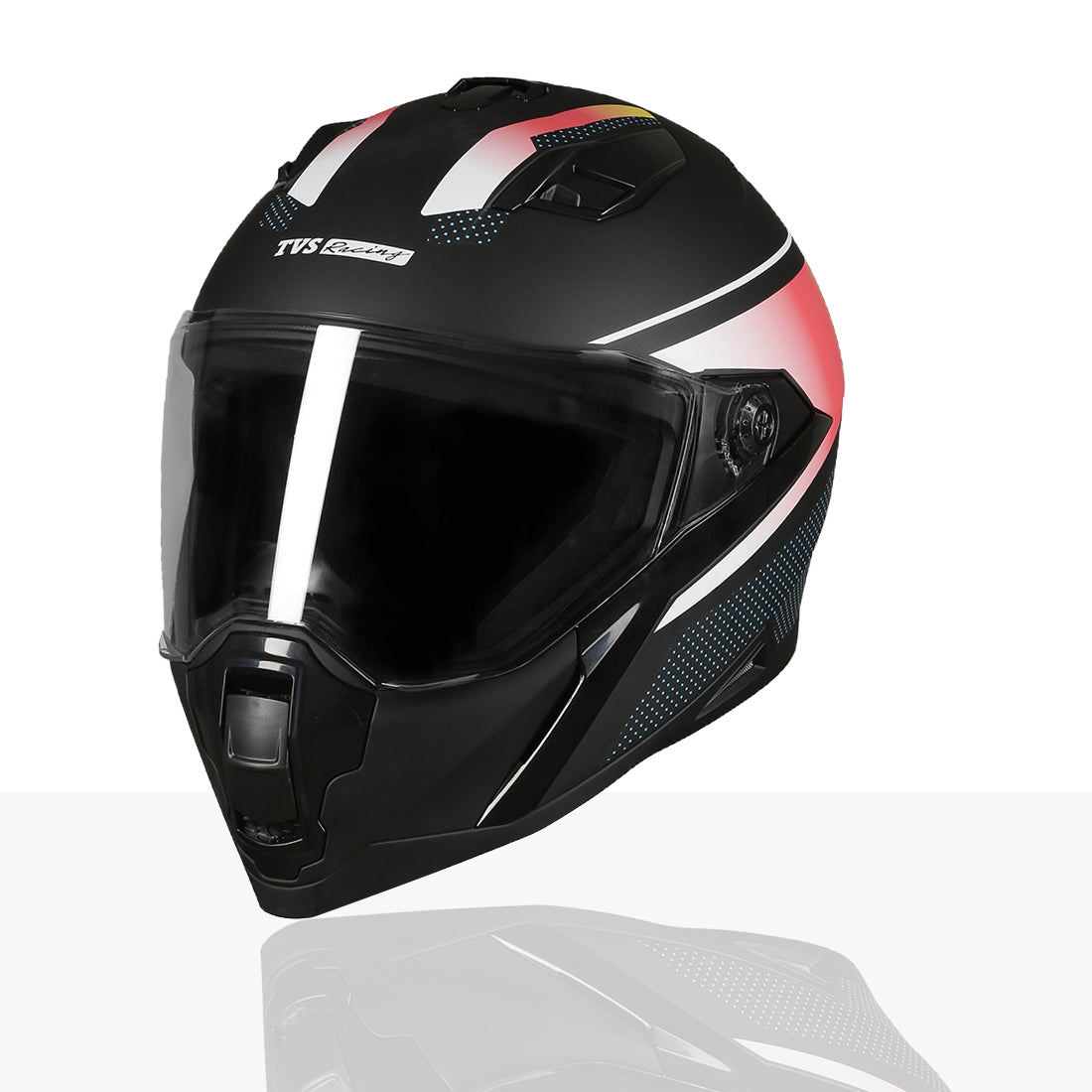 TVS Racing Anti Matter Full Face Helmet for Bike & Motorcycle Riders-DOT & ISI Certified-Lightweight ABS Shell, UV Resistant-Ventilated Comfort Liner, Quick-Release Visor & Chin Strap