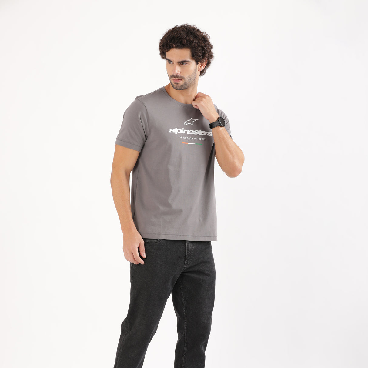 TVS Racing x Alpinestars Crew Neck T-Shirt-100% Soft Combed Cotton, Breathable & Anti-Microbial Fabric, Non-PVC Print, No-Chafe Skin-Friendly Comfort for Racing & Casual Everyday Wear