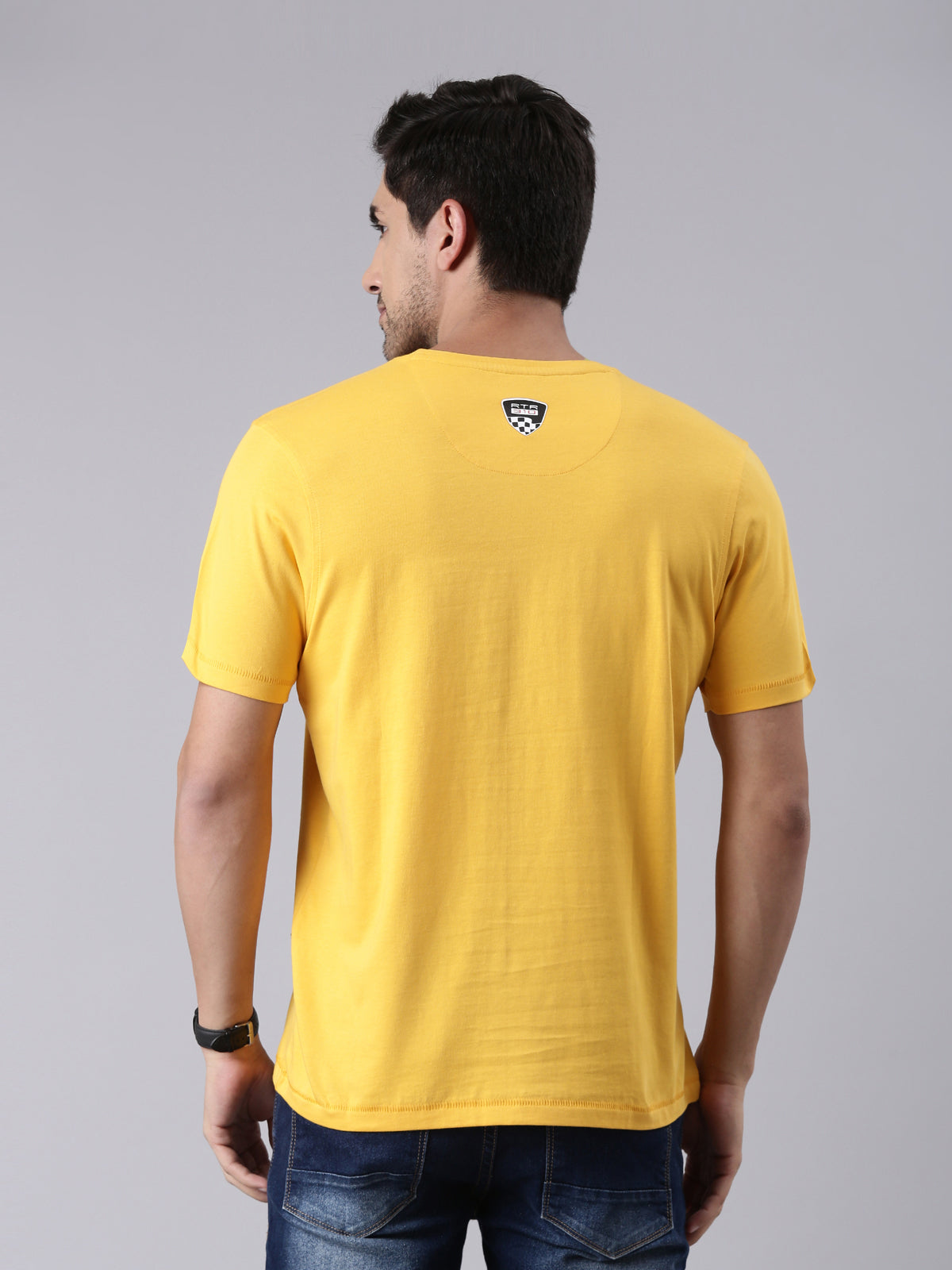 TVS Racing RTR Fury Yellow Crew neck T Shirt