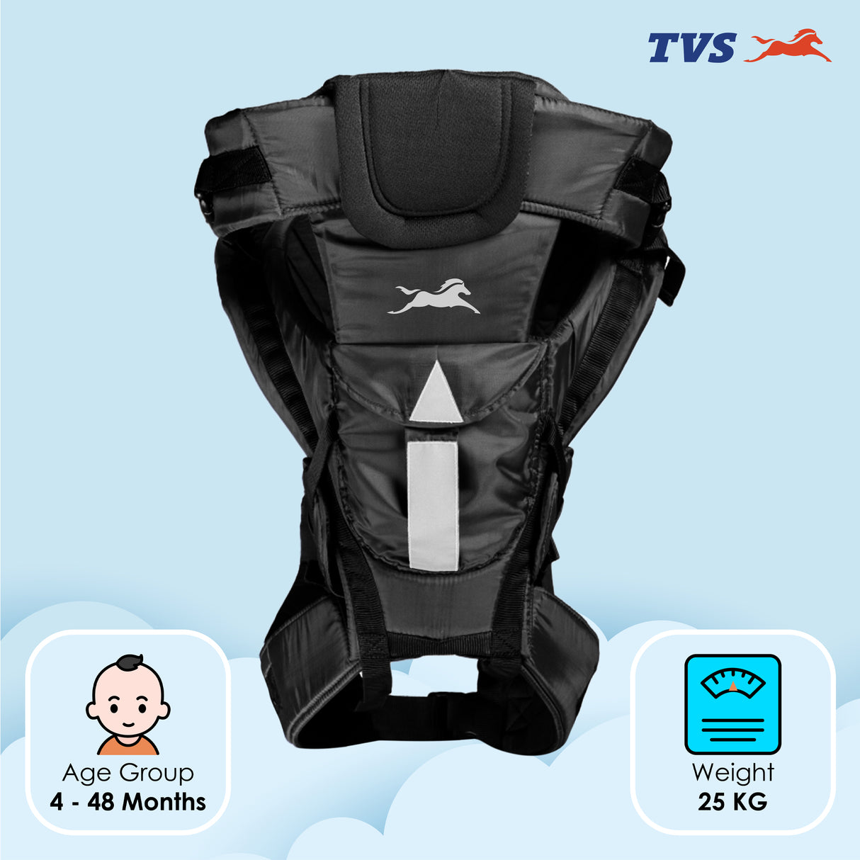 TVS Kids Safety Belt/Toddler Carrier-Black