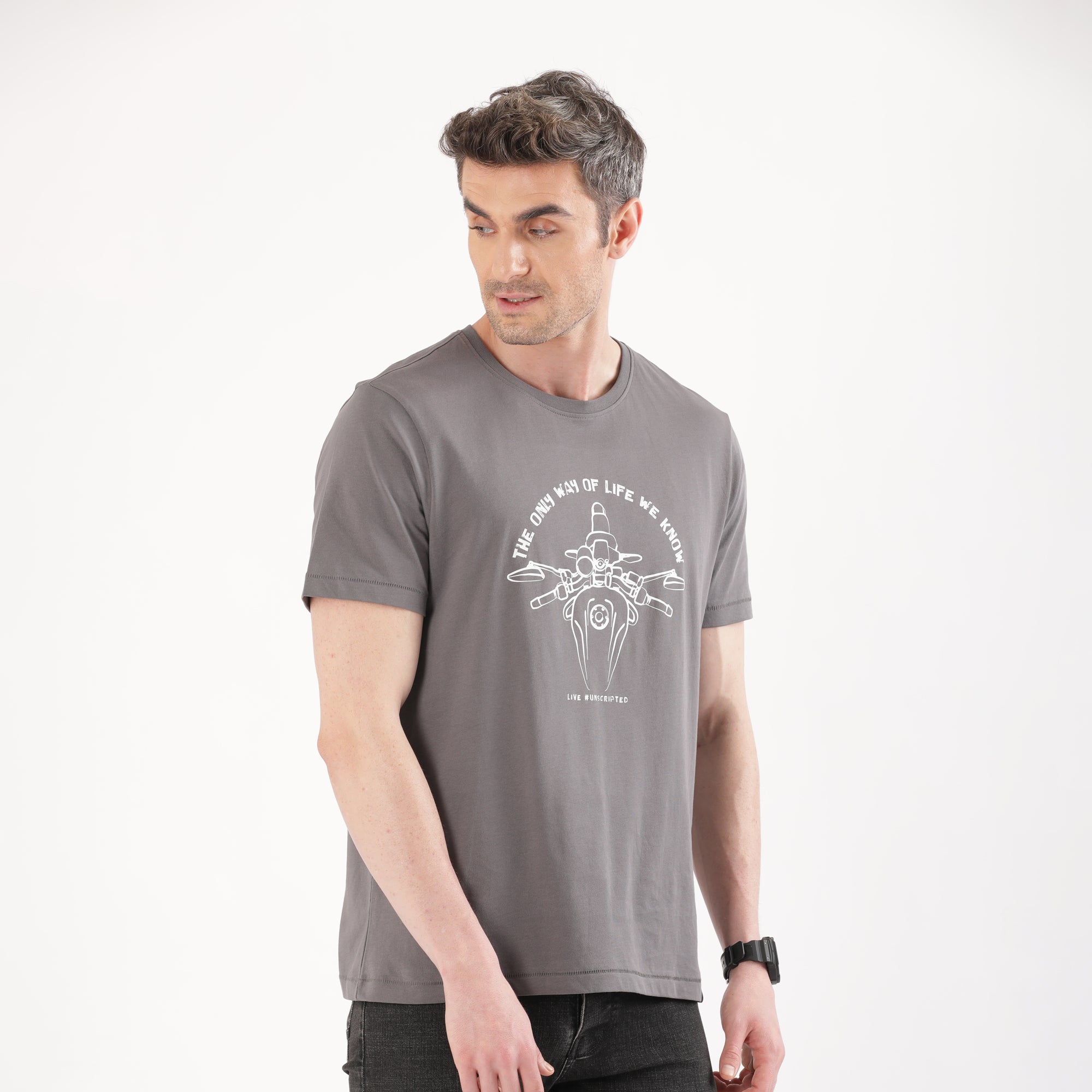 TVS Originals Collection Crew Neck T-Shirt – Bold Street Style, 100% Pure Cotton, Ultra-Soft Comfort, Breathable Anti-Odor Fabric, Skin-Friendly & Long-Lasting Durability for Riders
