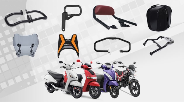 Red motorcycle accessories kit, scooter - cheap spare parts