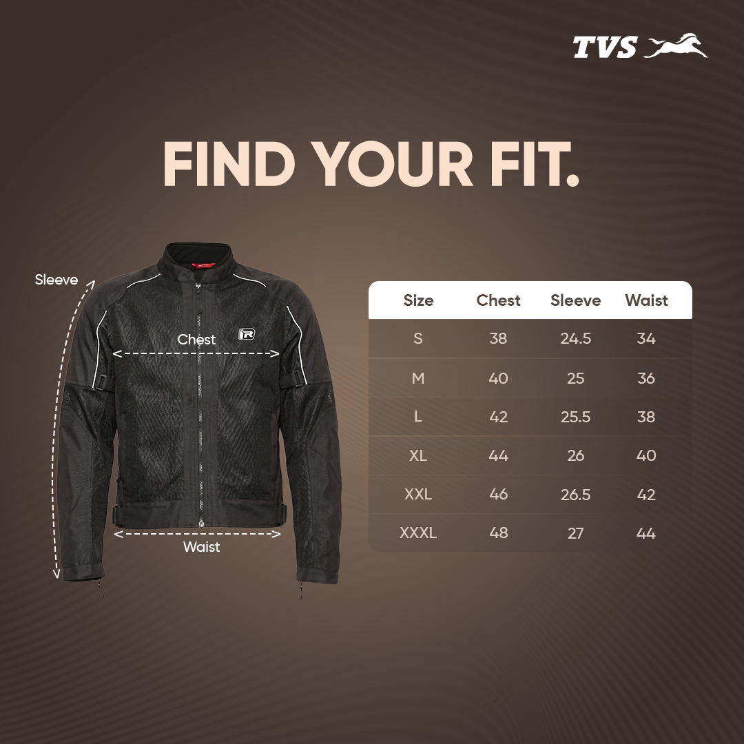 TVS Ronin Edition Mesh Riding Jacket for Men | 1.6 Kg Bike Riding Jacket with CE Level 2 Lightweight Back, Sholuder and Elbow Armours, 600D Protection, Lightweight Summer Motorcycle Jacket for Touring, City Riding, Biker Gear for Men