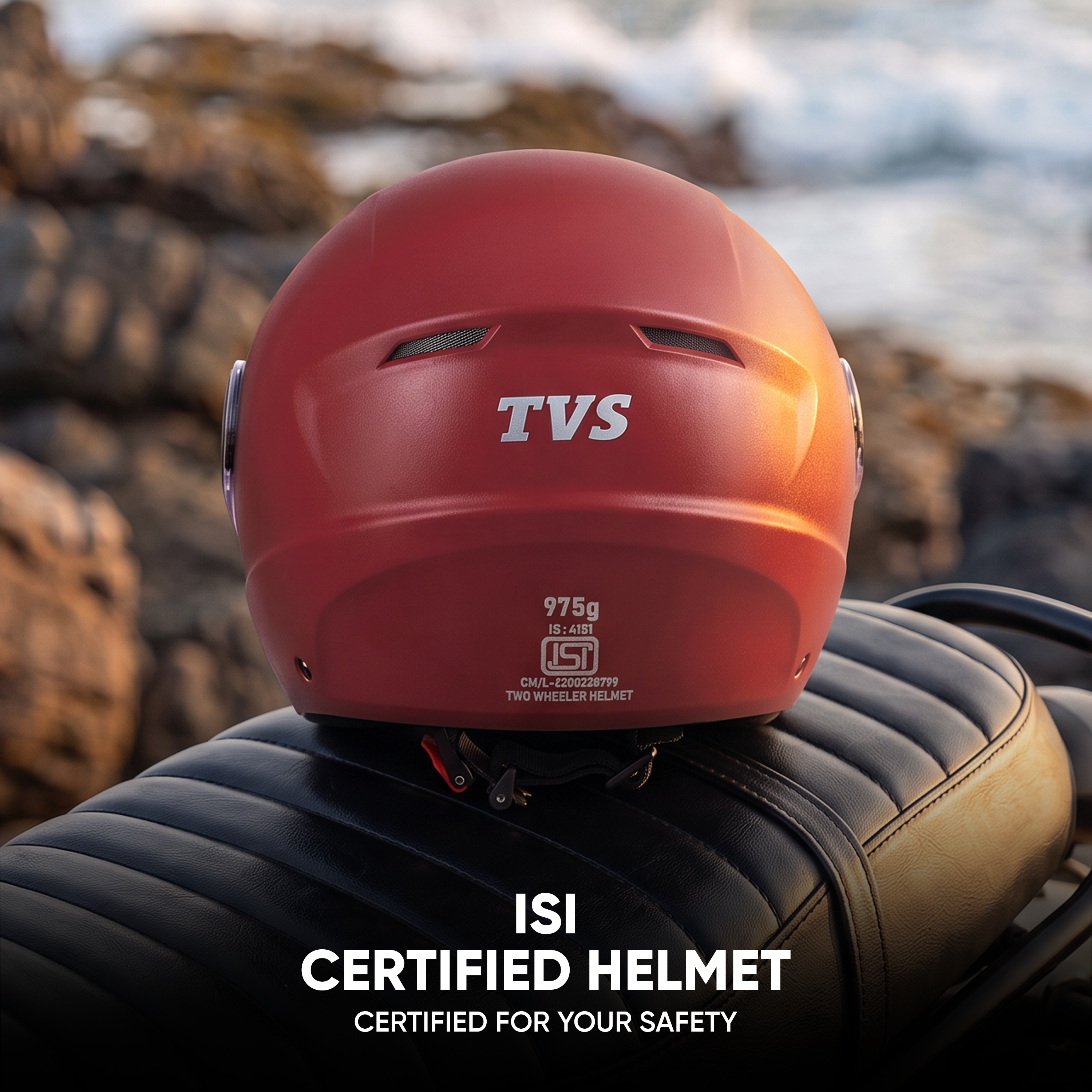 TVS Ace ISI Certified Open Face Matte Finish Helmet with Full Coverage Visor for Men and Women | Available in Eight Colors