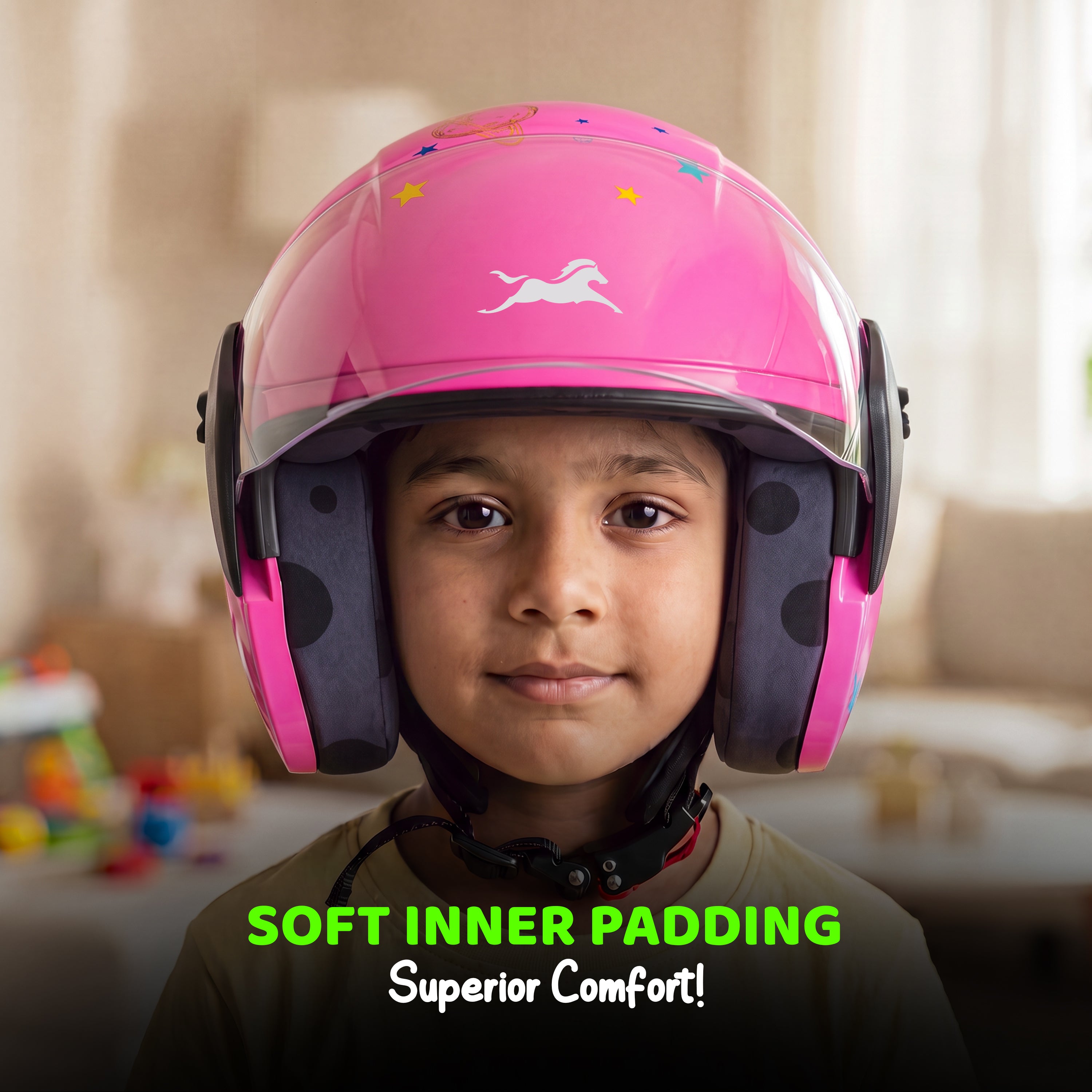TVS Astro Kids Open Face Helmet – Lightweight, ISI Certified, Comfortable & Durable Helmet for Kids