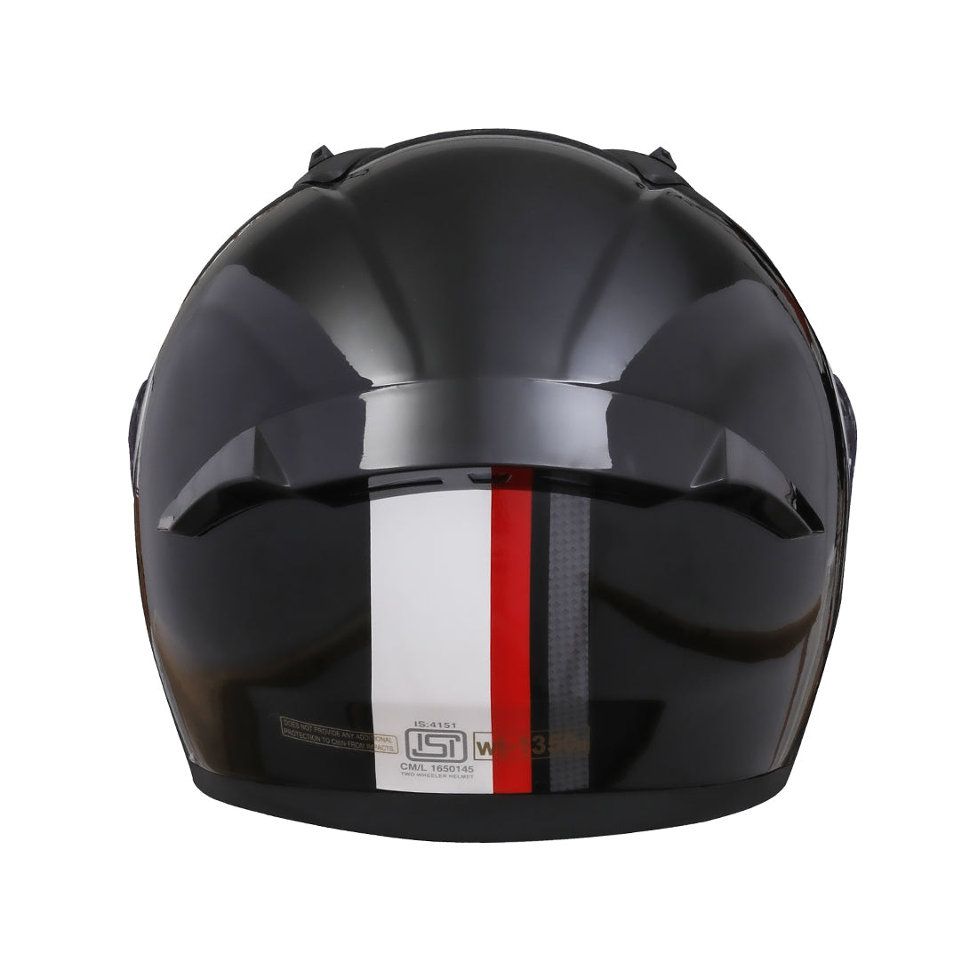 TVS Apache Full Face Helmet | Color: Black, Red & White Strip