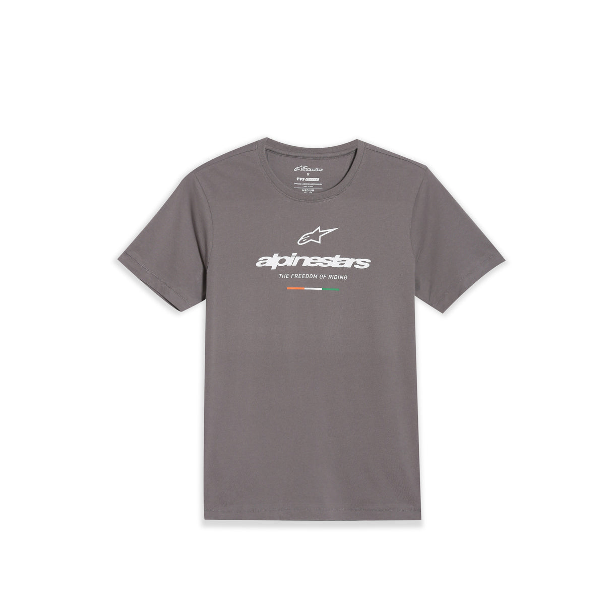 TVS Racing x Alpinestars Crew Neck T-Shirt-100% Soft Combed Cotton, Breathable & Anti-Microbial Fabric, Non-PVC Print, No-Chafe Skin-Friendly Comfort for Racing & Casual Everyday Wear