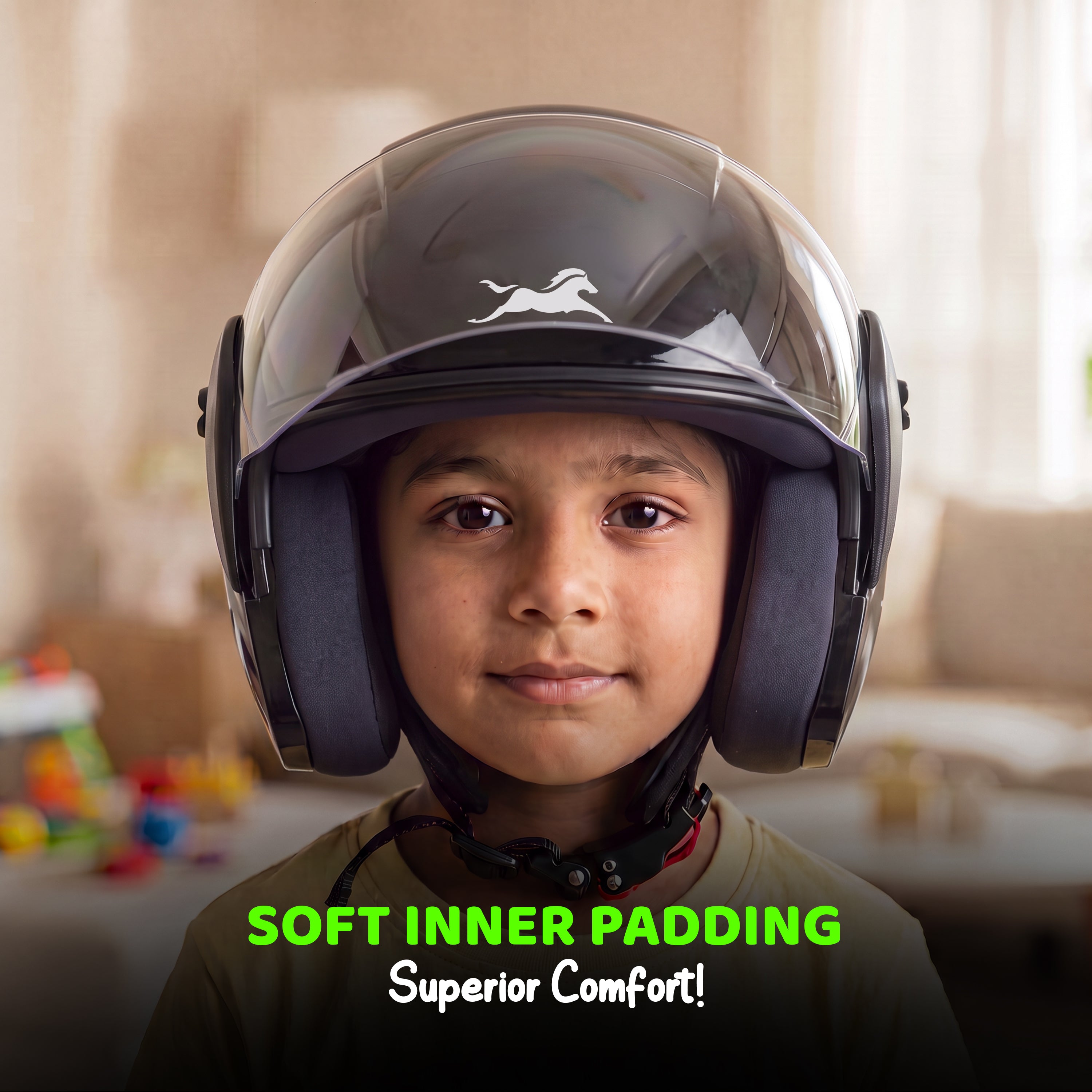 TVS Astro Kids Open Face Helmet – Lightweight, ISI Certified, Comfortable & Durable Helmet for Kids