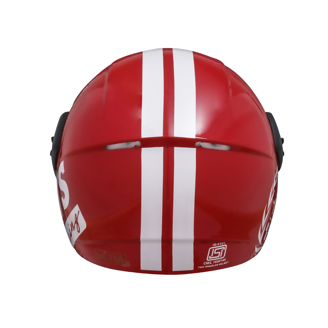 TVS Racing Kids Half Face Helmet, Color: Red - ISI Certified