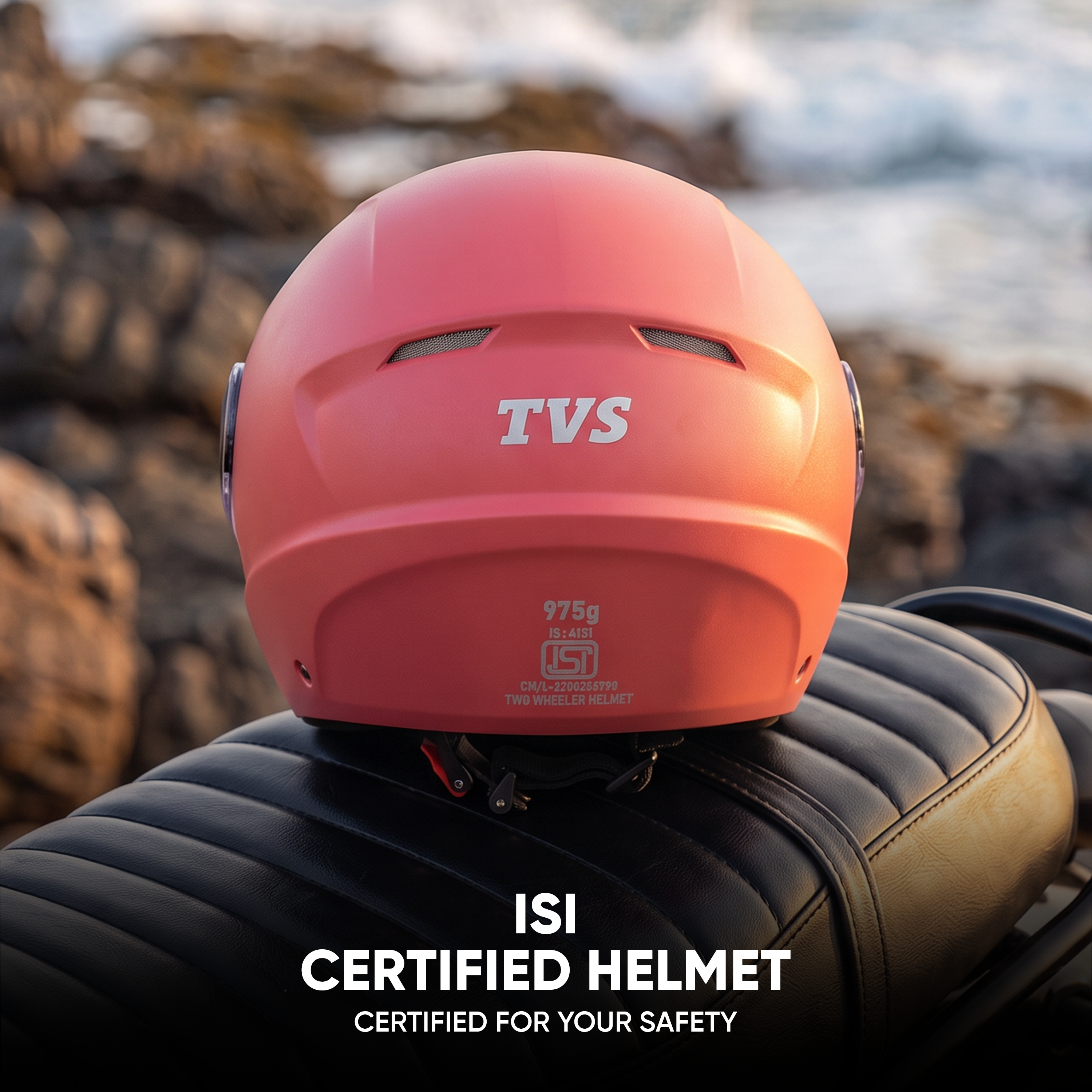 TVS Ace ISI Certified Open Face Matte Finish Helmet with Full Coverage Visor for Men and Women | Available in Eight Colors
