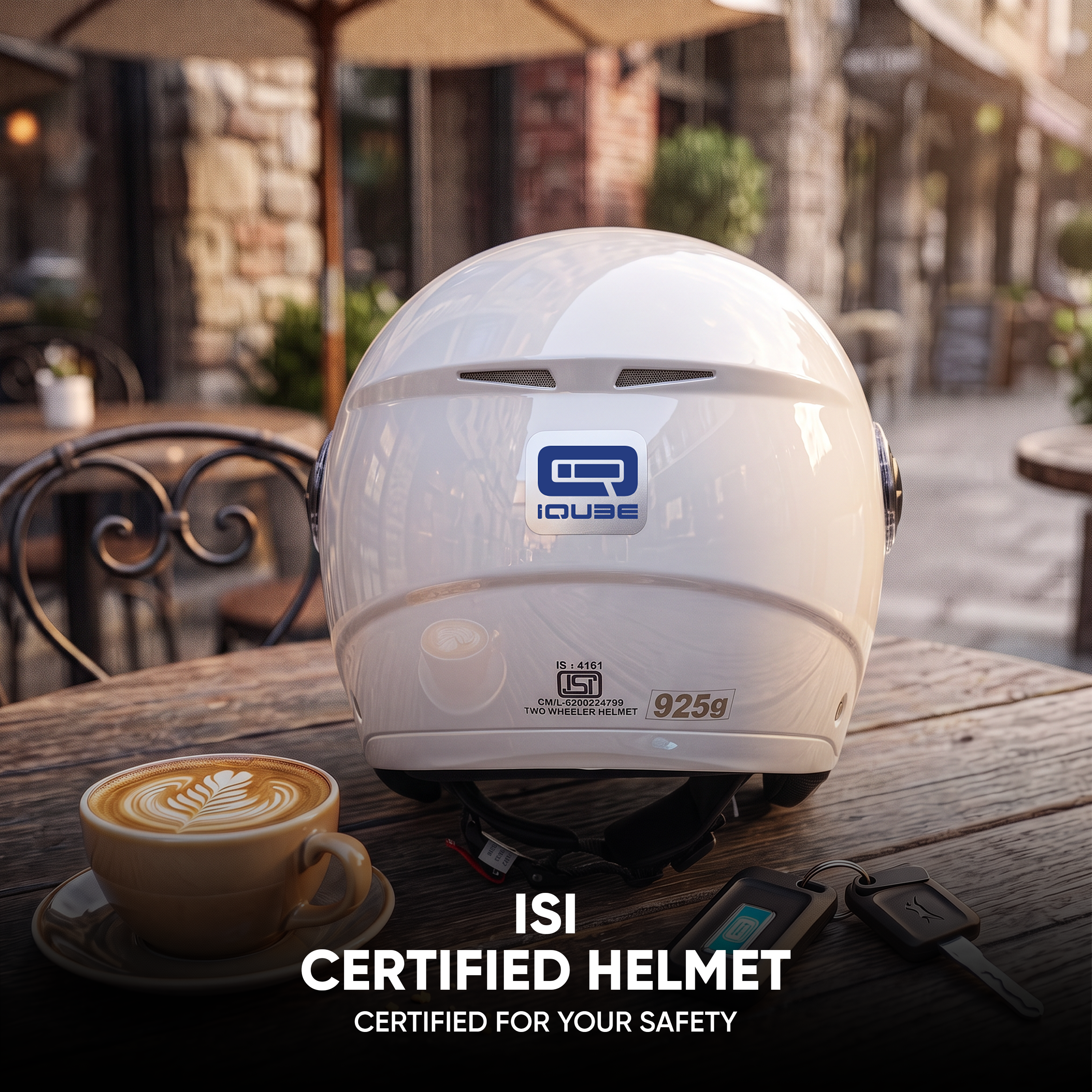 TVS iQube Open Face Helmet | ISI Certified, Lightweight & Comfortable Design