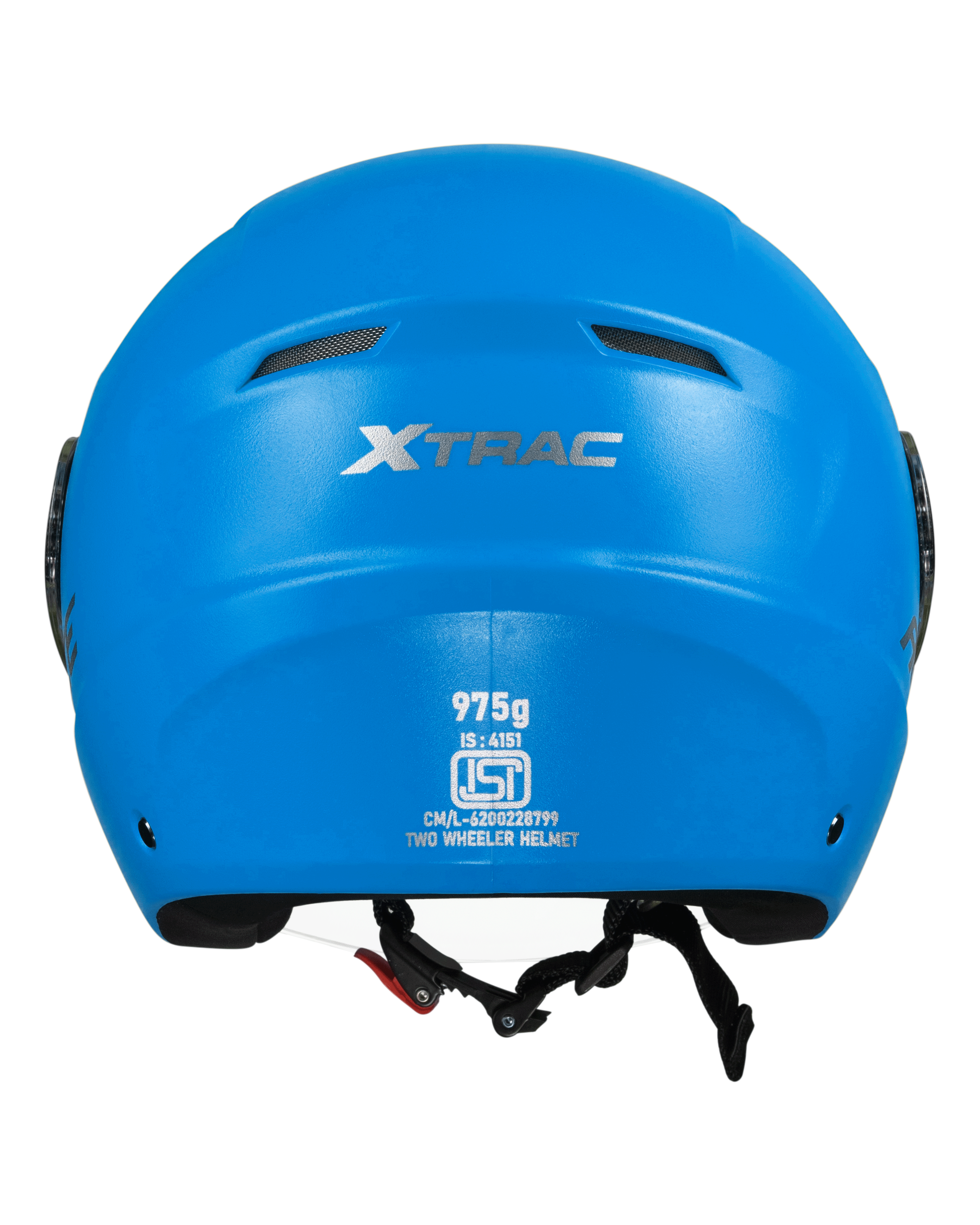 Xtrac Ace Open Face Helmet – ISI Certified Half Face Bike Helmet with ABS Shell, Clear Visor & Comfortable Padding
