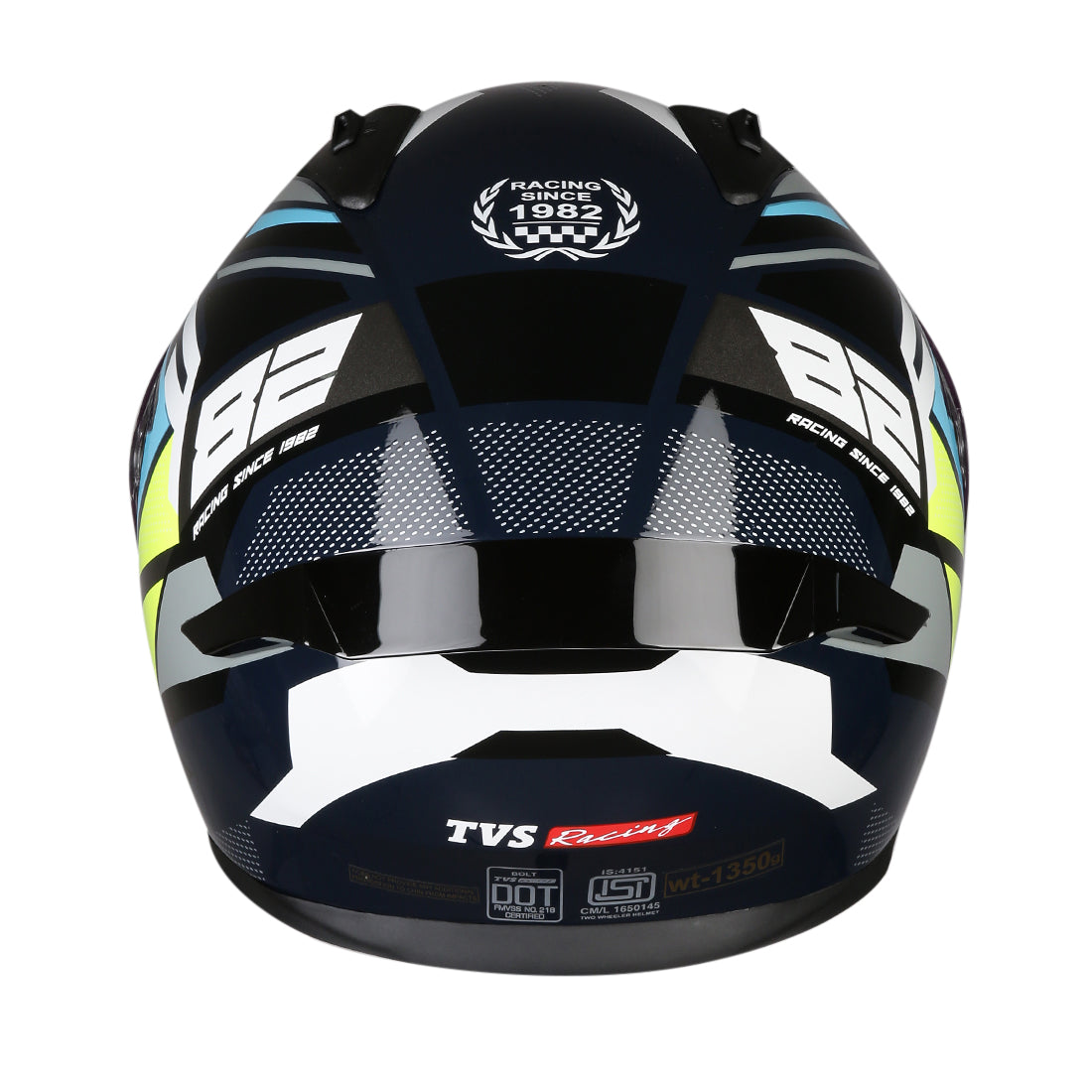 TVS Racing Titan Series Full Face Helmet for Men | Premium Bike Helmets with ABS Shell, UV Paint | Quick Release System | Aerodynamic Design | DOT & ISI Certified (Black)