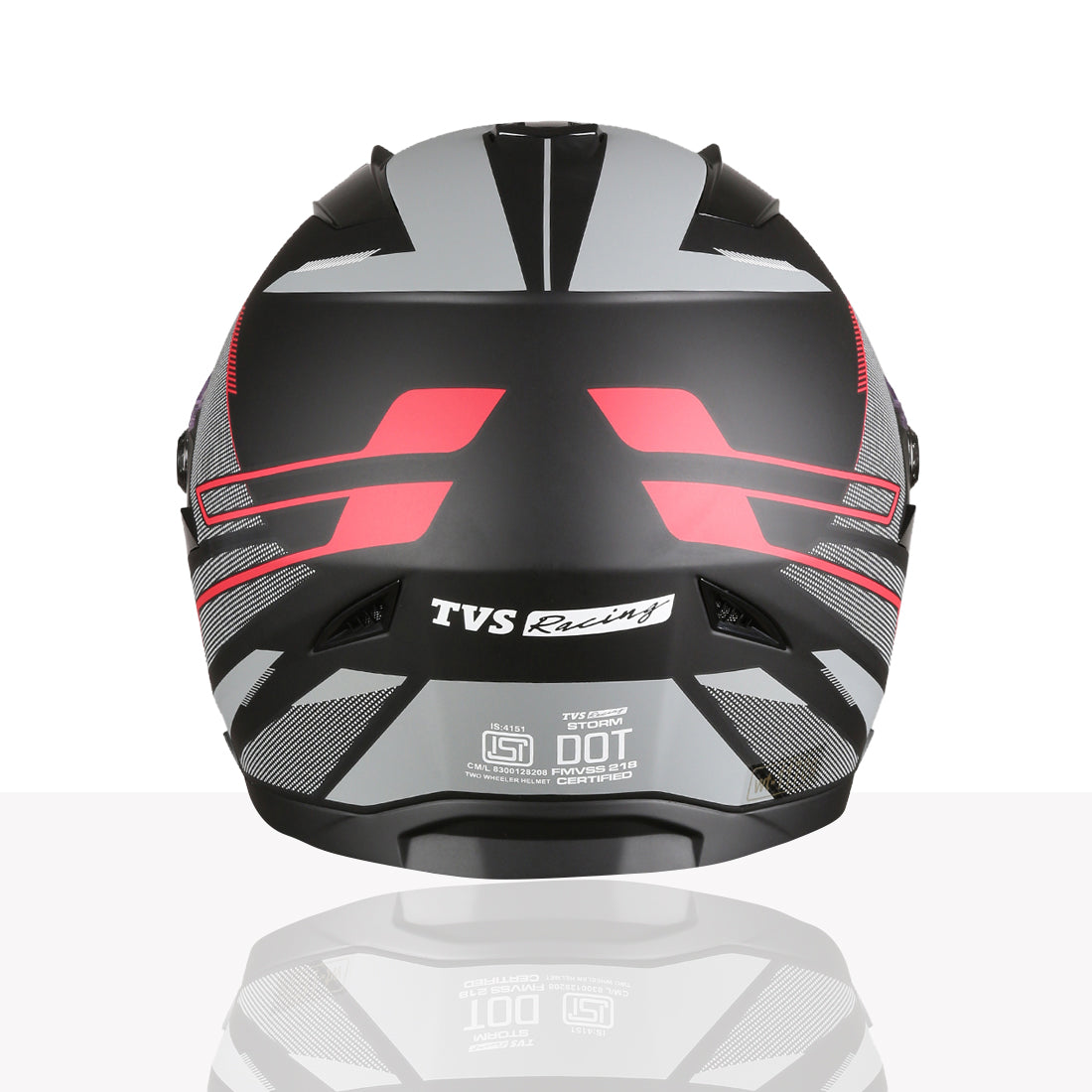 TVS Racing Anti Matter Full Face Helmet for Bike & Motorcycle Riders-DOT & ISI Certified-Lightweight ABS Shell, UV Resistant-Ventilated Comfort Liner, Quick-Release Visor & Chin Strap