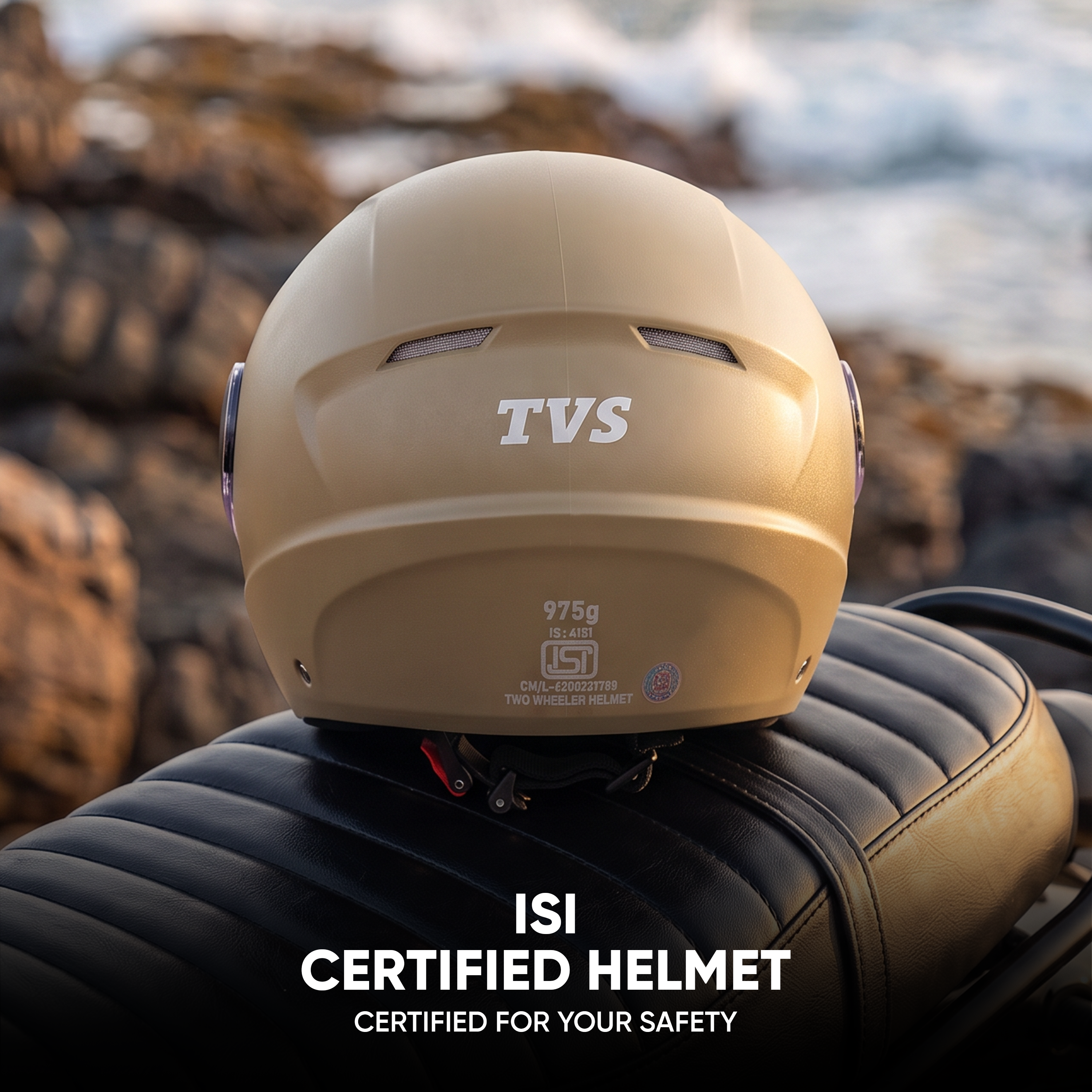 TVS Ace ISI Certified Open Face Matte Finish Helmet with Full Coverage Visor for Men and Women | Available in Eight Colors